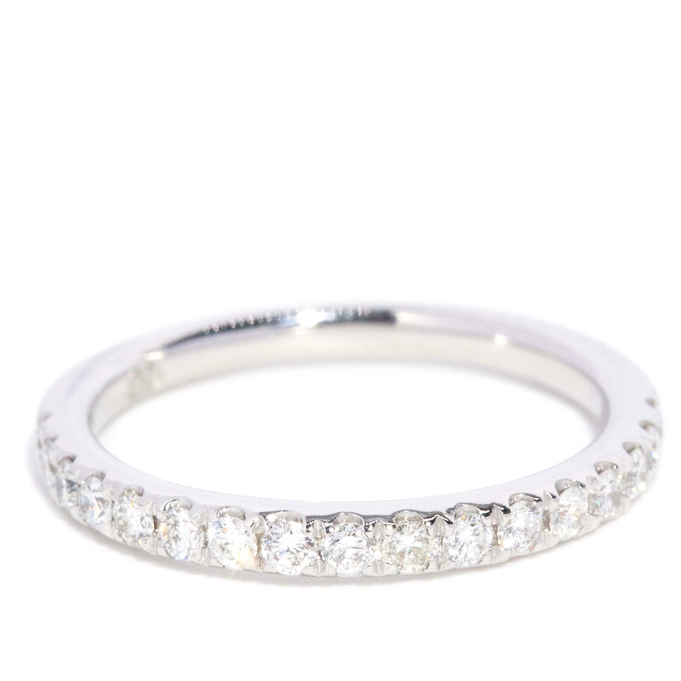 Sabrina Vintage Circa 1980s Brilliant Diamond Half Eternity Ring 18ct White Gold Rings Imperial Jewellery 