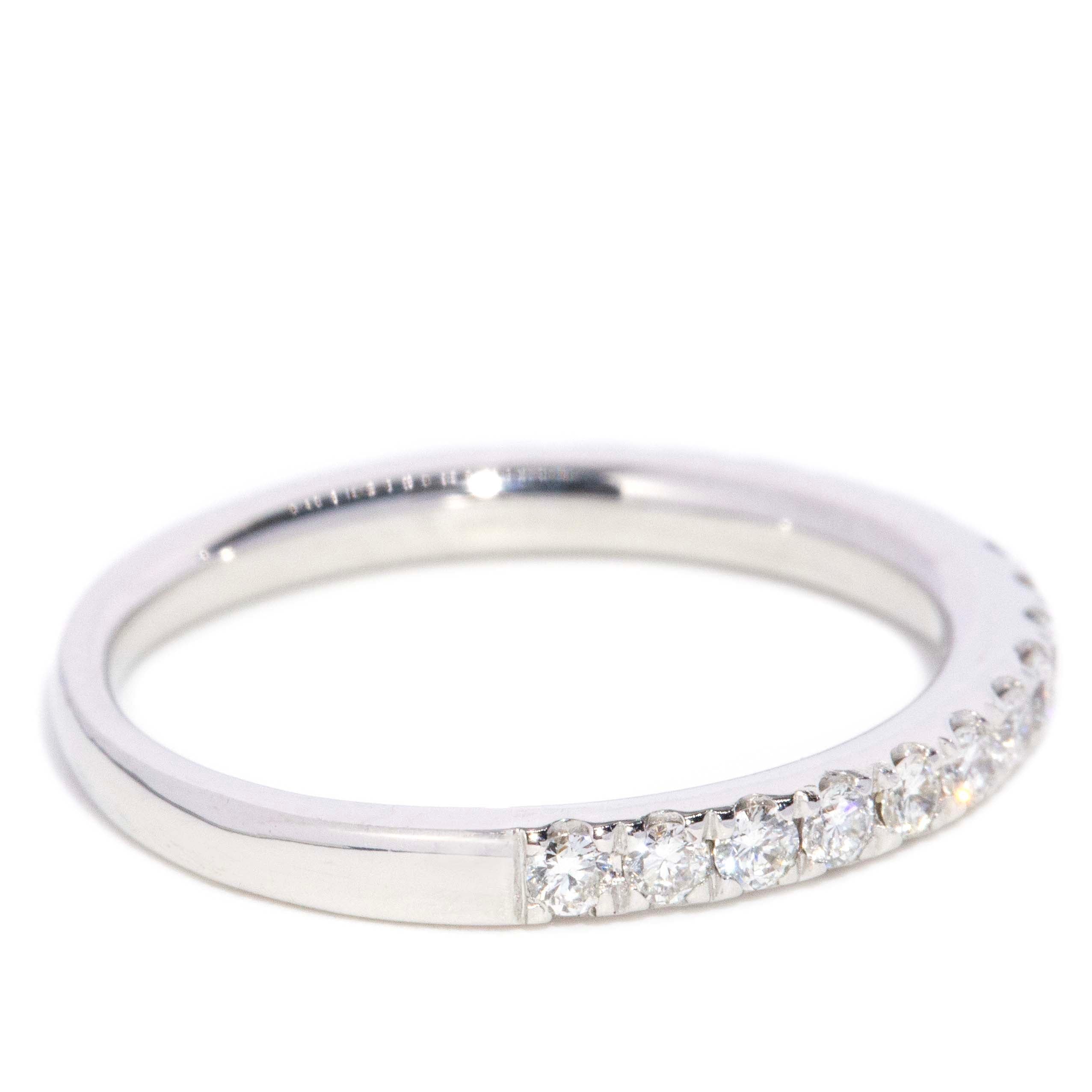 Sabrina Vintage Circa 1980s Brilliant Diamond Half Eternity Ring 18ct White Gold Rings Imperial Jewellery 