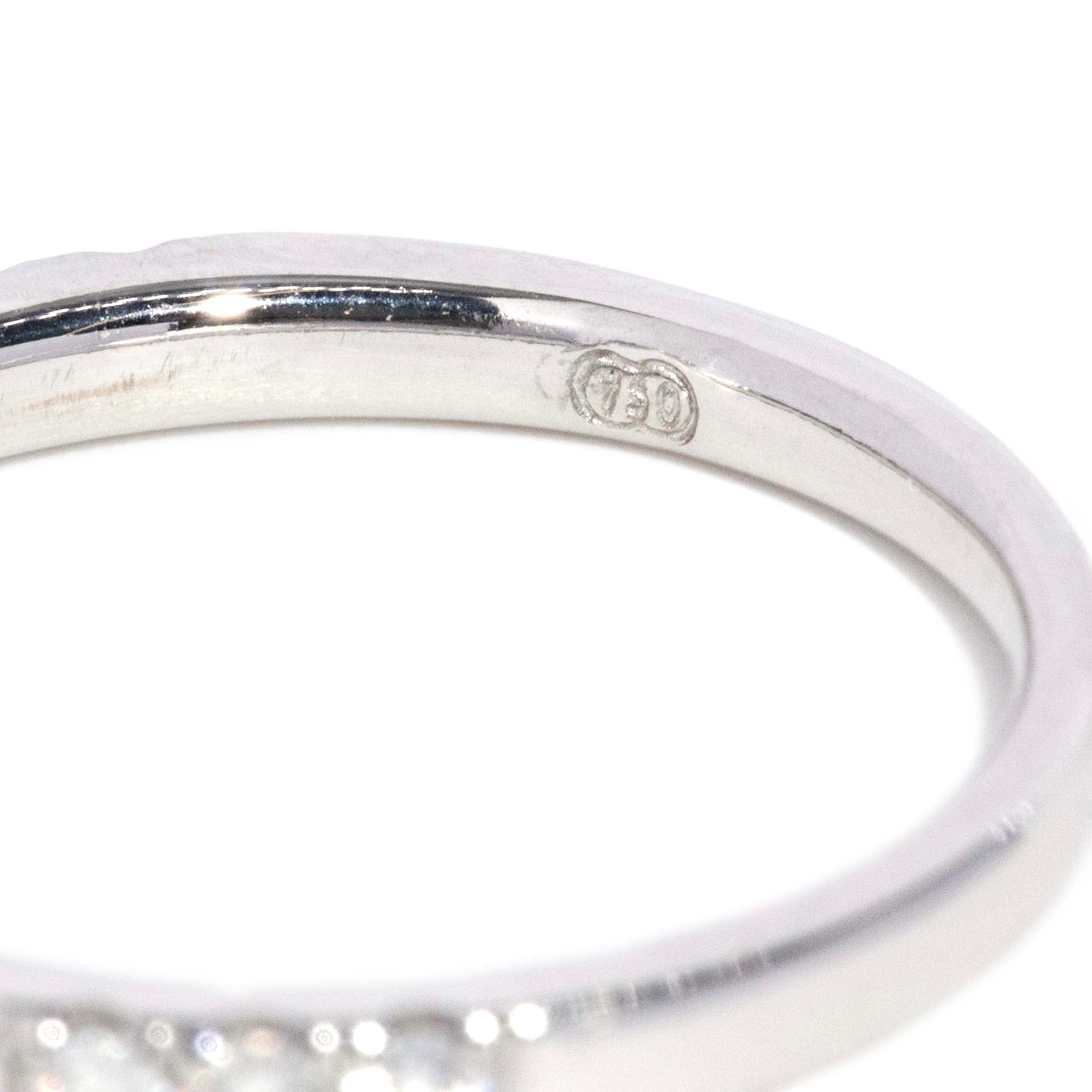Sabrina Vintage Circa 1980s Brilliant Diamond Half Eternity Ring 18ct White Gold Rings Imperial Jewellery 