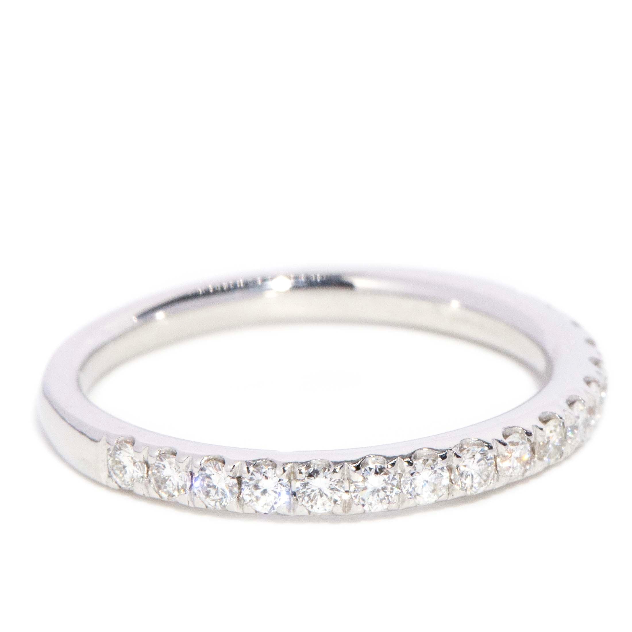 Sabrina Vintage Circa 1980s Brilliant Diamond Half Eternity Ring 18ct White Gold Rings Imperial Jewellery 