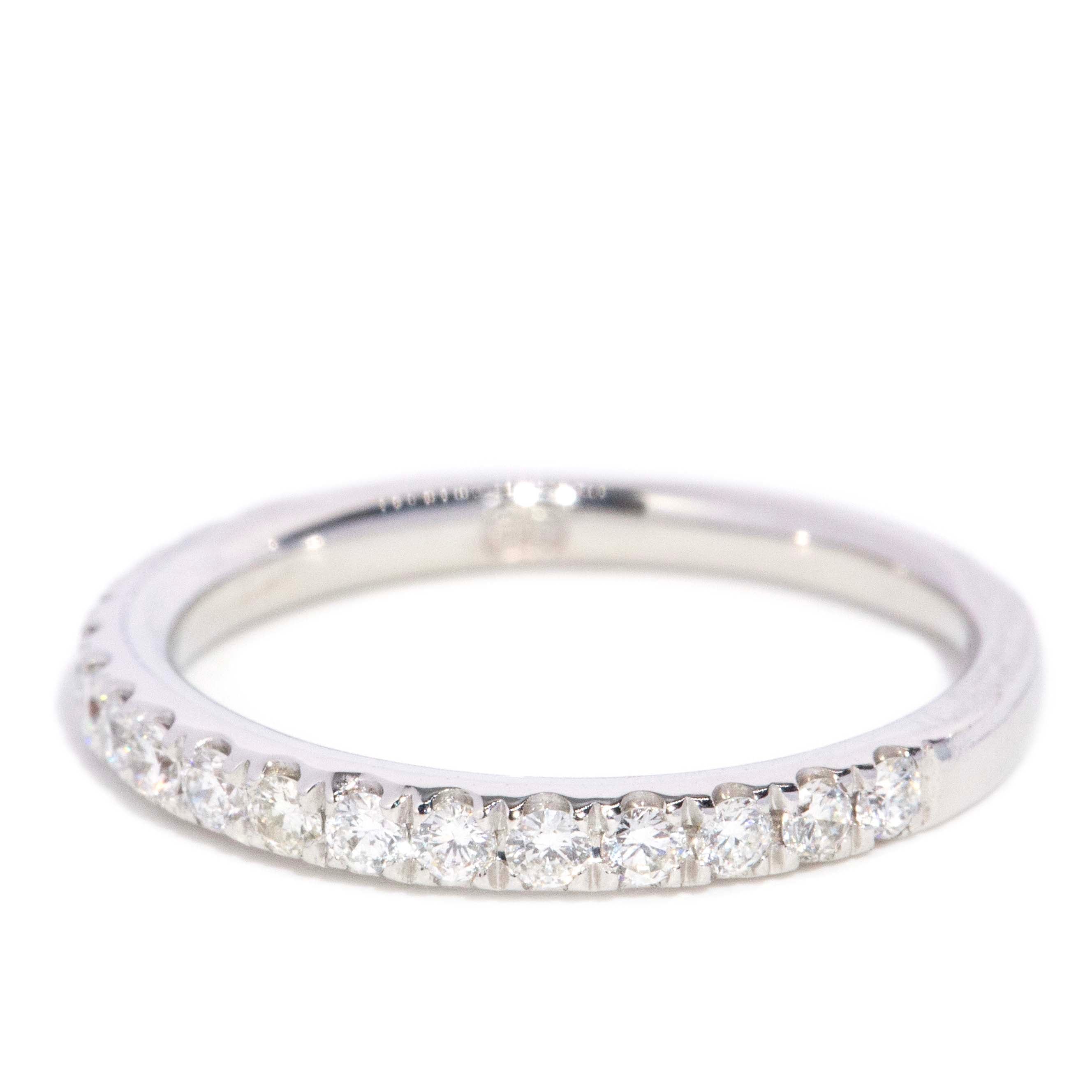 Sabrina Vintage Circa 1980s Brilliant Diamond Half Eternity Ring 18ct White Gold Rings Imperial Jewellery 