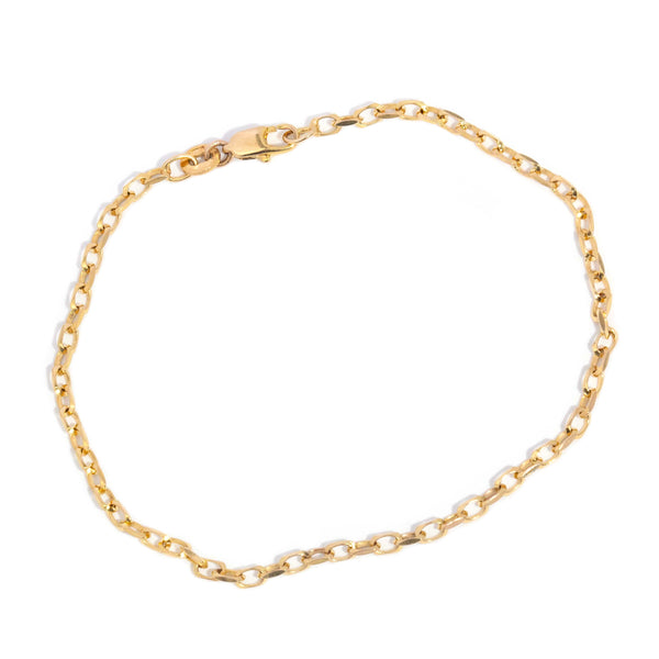 Sally Contemporary Rectangular Cable Link Slender Bracelet 9ct Yellow Gold Bracelets/Bangles Imperial Jewellery 