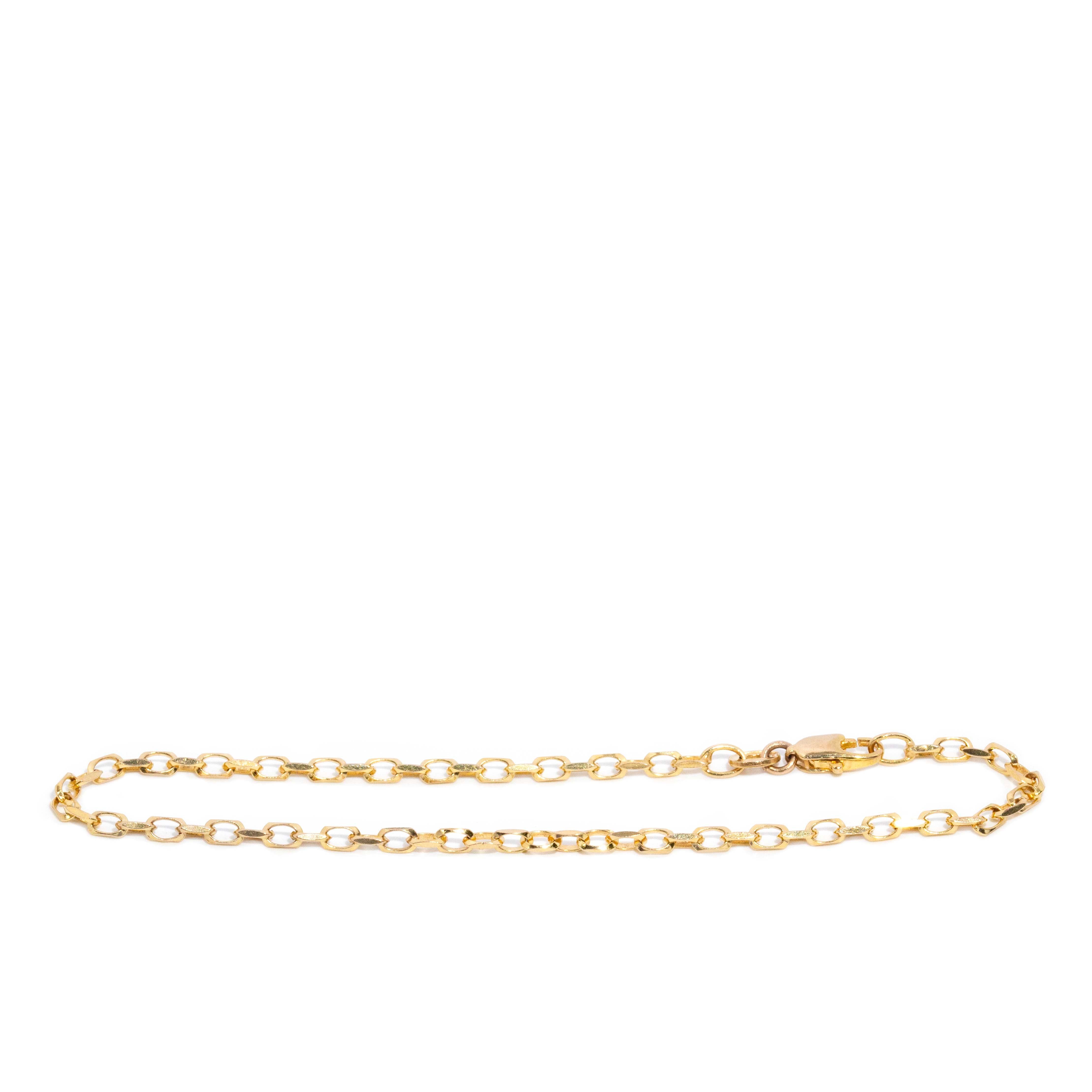 Sally Contemporary Rectangular Cable Link Slender Bracelet 9ct Yellow Gold Bracelets/Bangles Imperial Jewellery 