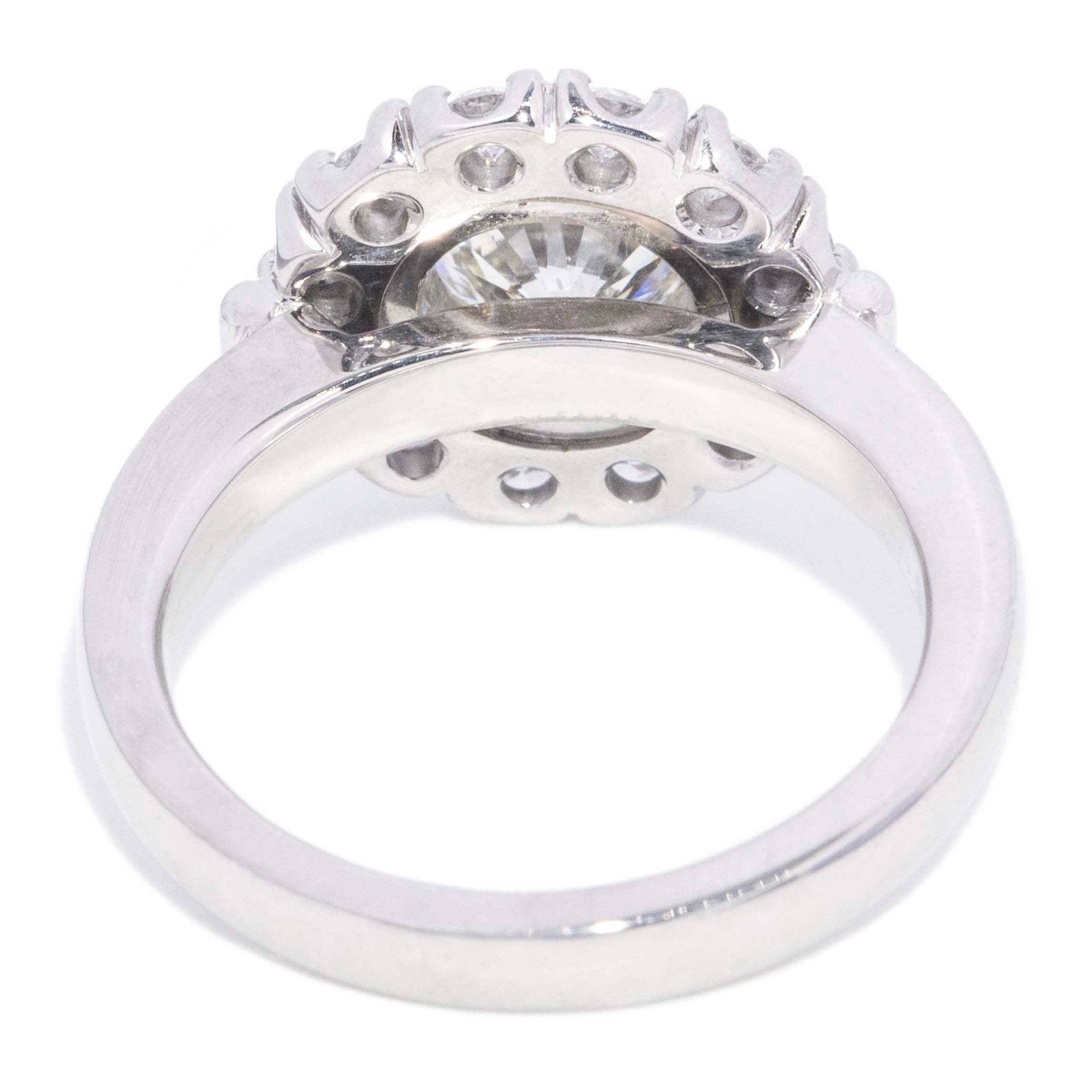 Sara Contemporary ADGL Certified 1.08 Carat Diamond Cluster Ring 18ct White Gold Rings Imperial Jewellery 