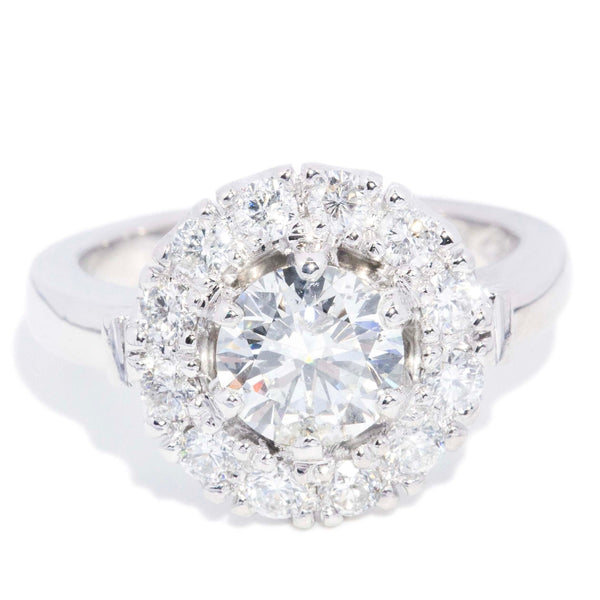 Sara Contemporary ADGL Certified 1.08 Carat Diamond Cluster Ring 18ct White Gold Rings Imperial Jewellery 
