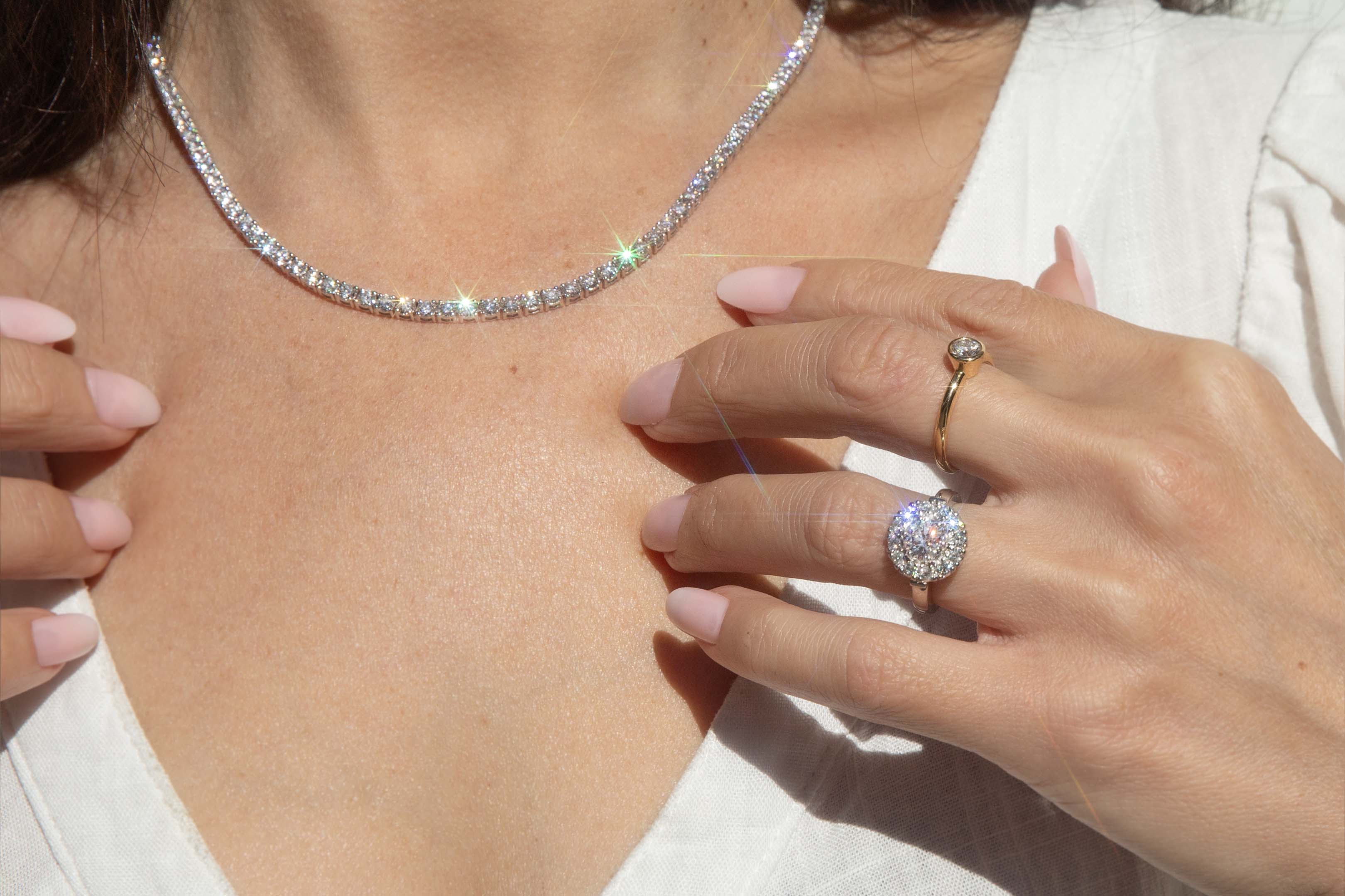 Sara Contemporary ADGL Certified 1.08 Carat Diamond Cluster Ring 18ct White Gold Rings Imperial Jewellery 