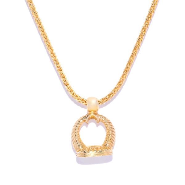 Sasha Vintage Circa 1990s Textured Drop Style Seal Pendant 10ct Yellow Gold Pendants/Necklaces Imperial Jewellery 