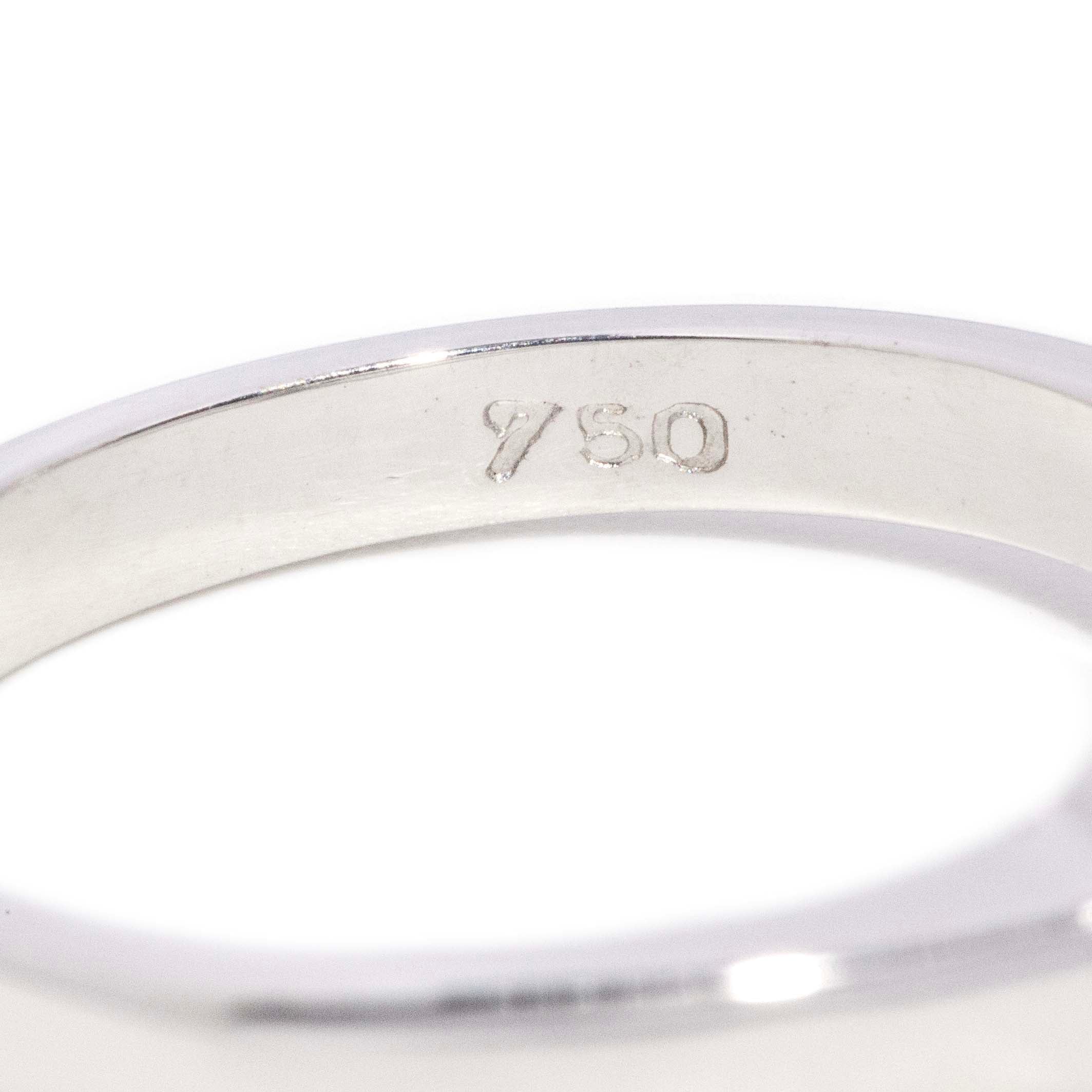 Selina Contemporary Rubover Brilliant Diamond Solitaire Ring 18ct White Gold Rings Imperial Jewellery 