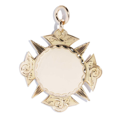 Stephenson Edwardian Medallion Pendant 15K Yellow Gold