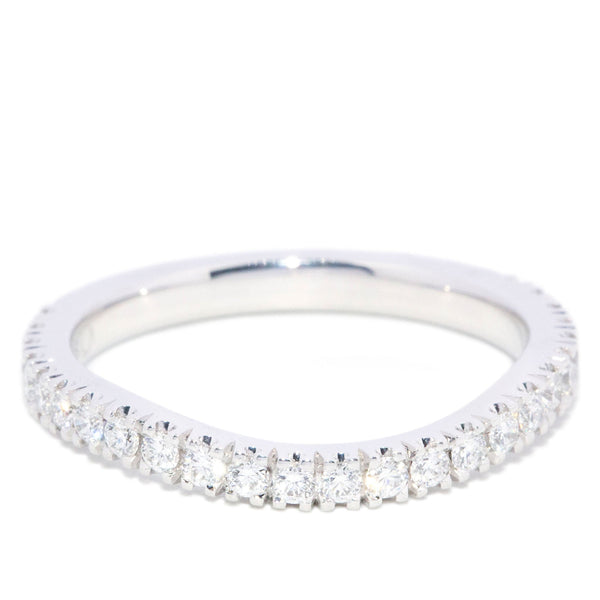 Stephie Diamond Curved Eternity Ring 18K White Gold Rings Anthology Jewellers 