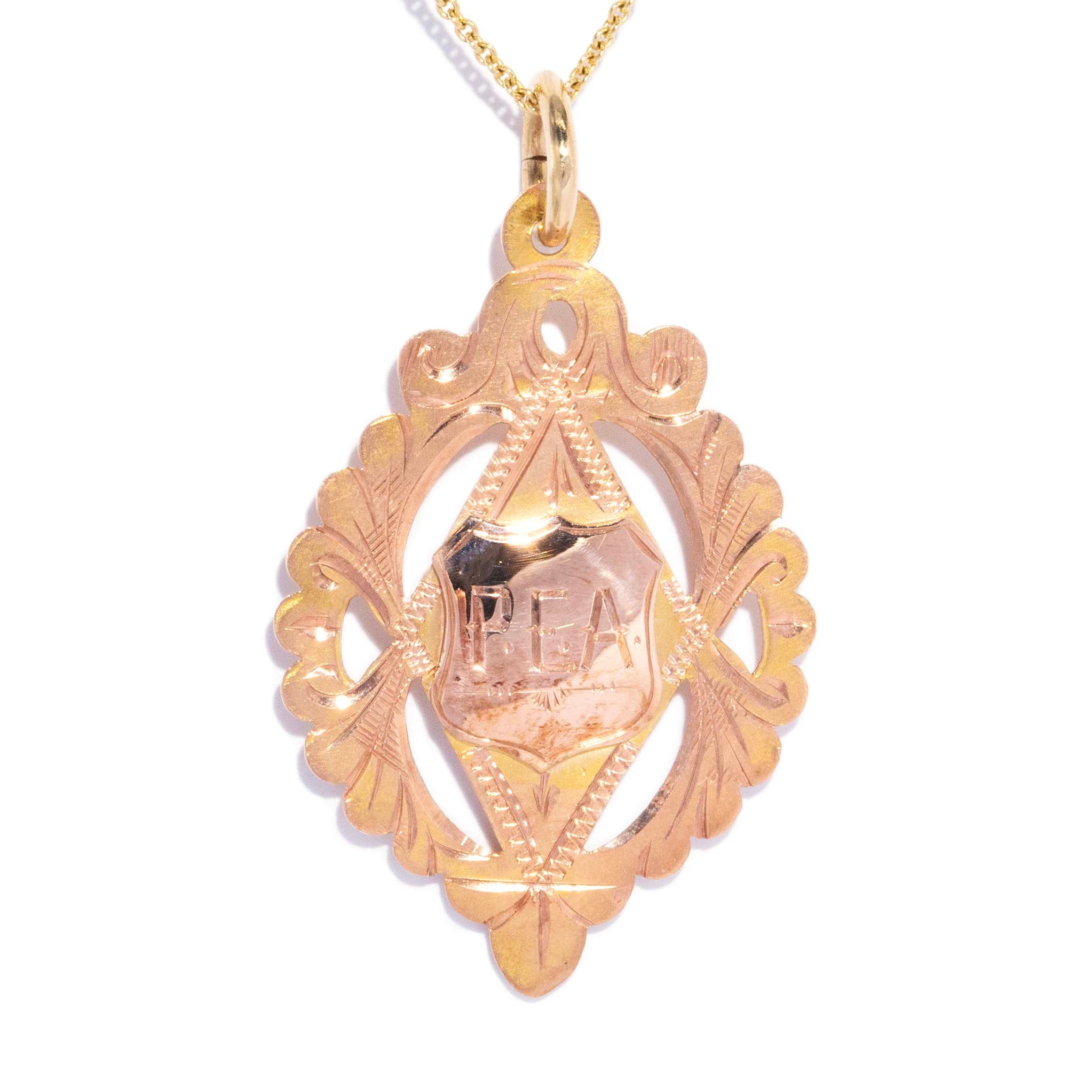 Sweetpea 1929 Award Pendant 9ct Rose Gold Pendants/Necklaces Imperial Jewellery 