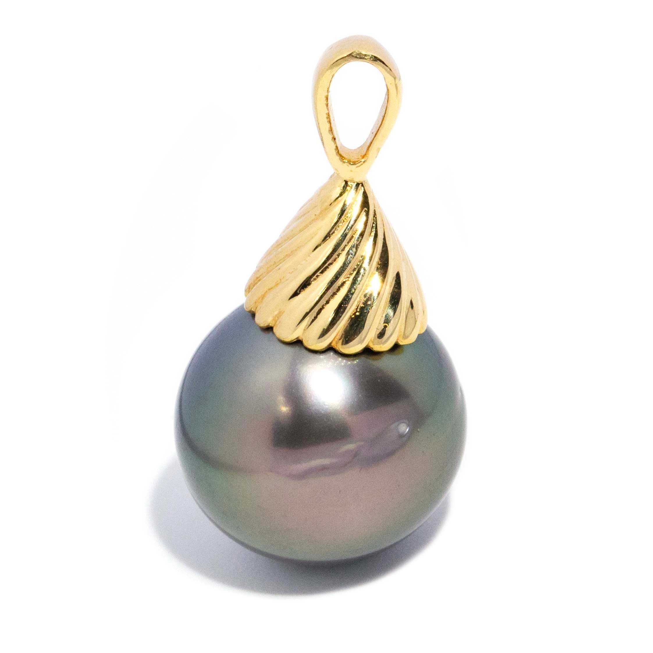 Talila Vintage Circa 1980s Tahitian Pearl Swirl Pendant 18ct Yellow Gold Pendants/Necklaces Imperial Jewellery 