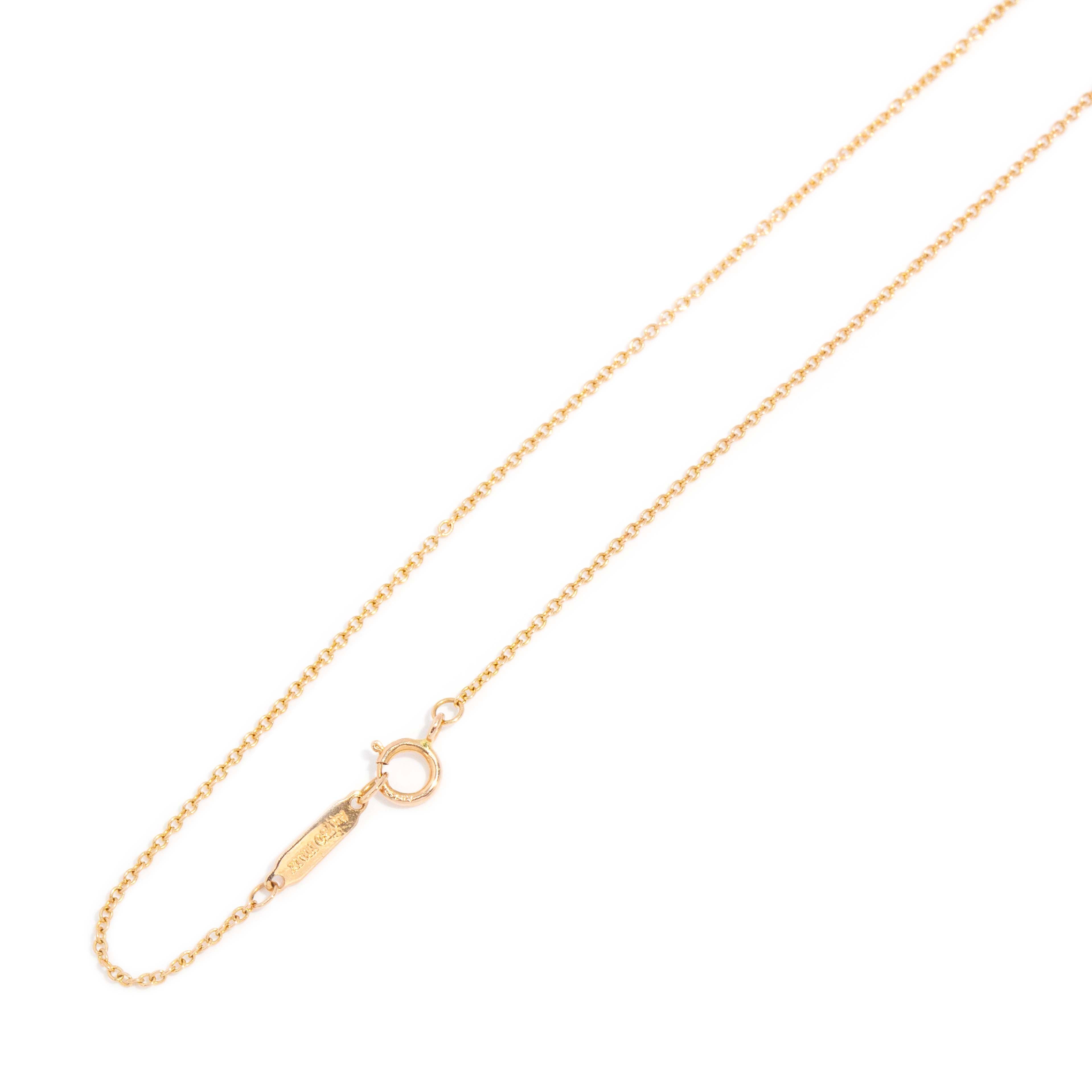 Tiffany & Co. Solitaire Diamond Circle Tag Pendant Necklace 18ct Rose Gold Pendants/Necklaces Imperial Jewellery 