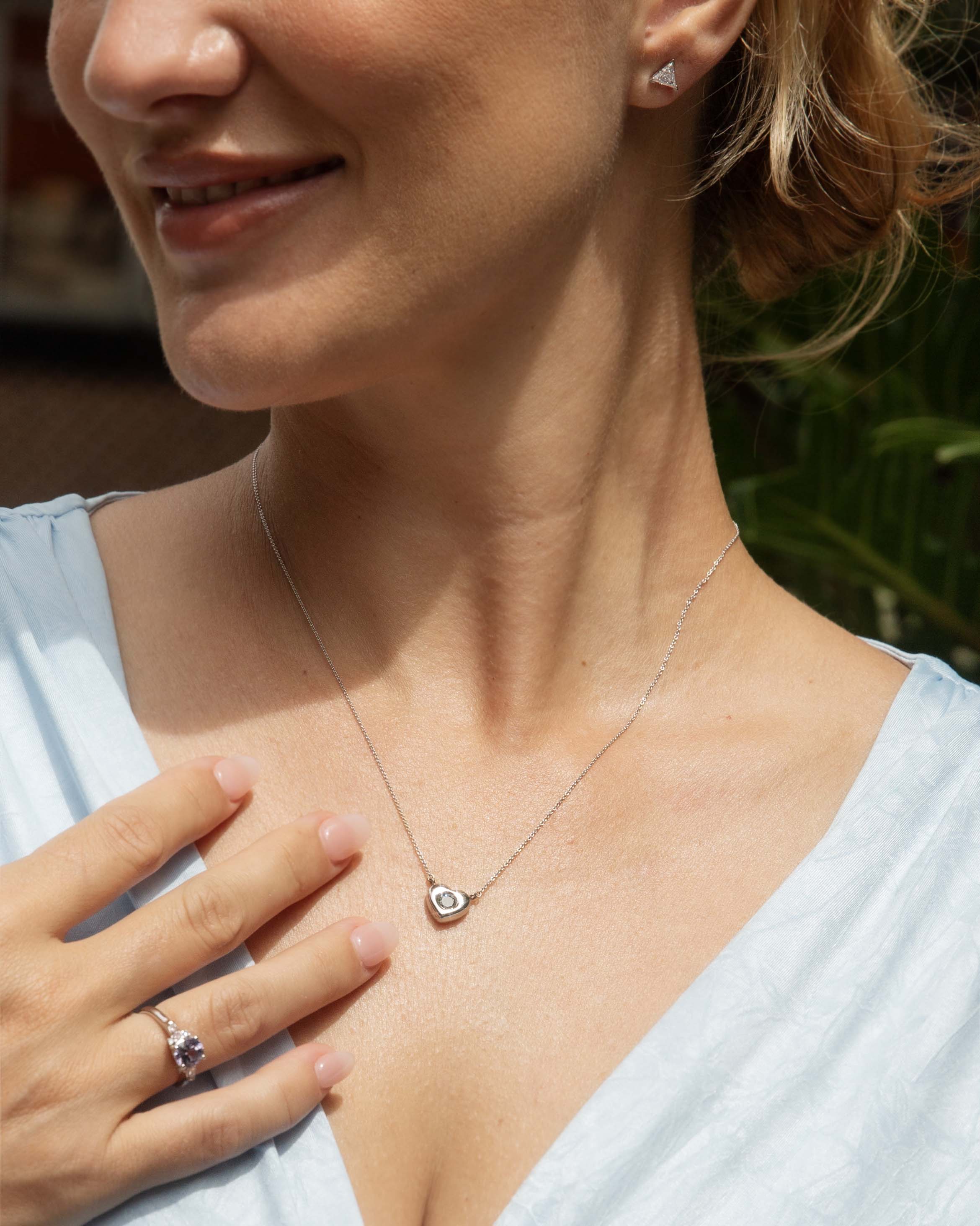 Tiffany & Co. Solitaire Diamond Circle Tag Pendant Necklace 18ct Rose Gold Pendants/Necklaces Imperial Jewellery 