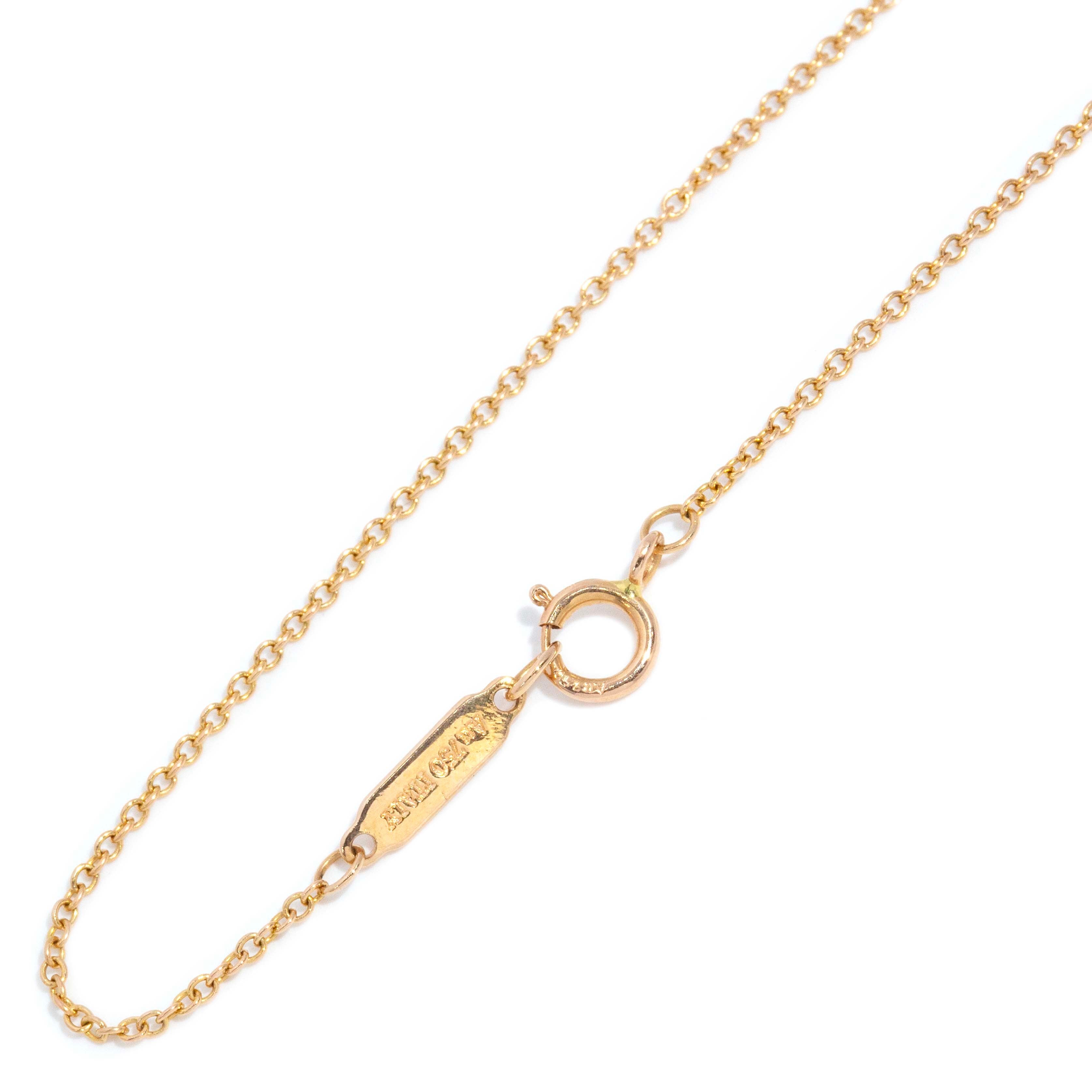 Tiffany & Co. Solitaire Diamond Circle Tag Pendant Necklace 18ct Rose Gold Pendants/Necklaces Imperial Jewellery 