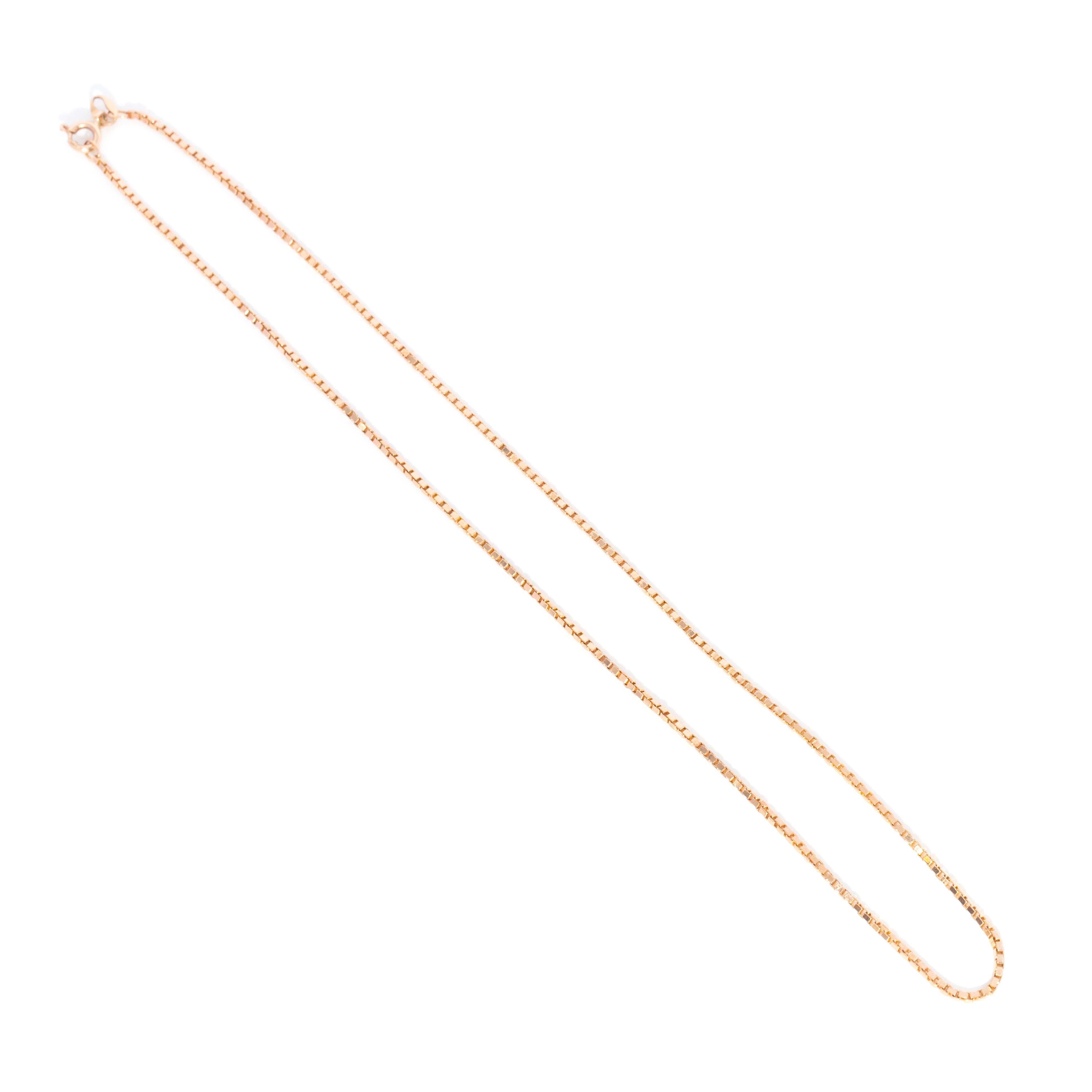 Trove Contemporary Box Link Chain 9ct Yellow Gold 40cm Long Pendants/Necklaces Imperial Jewellery 