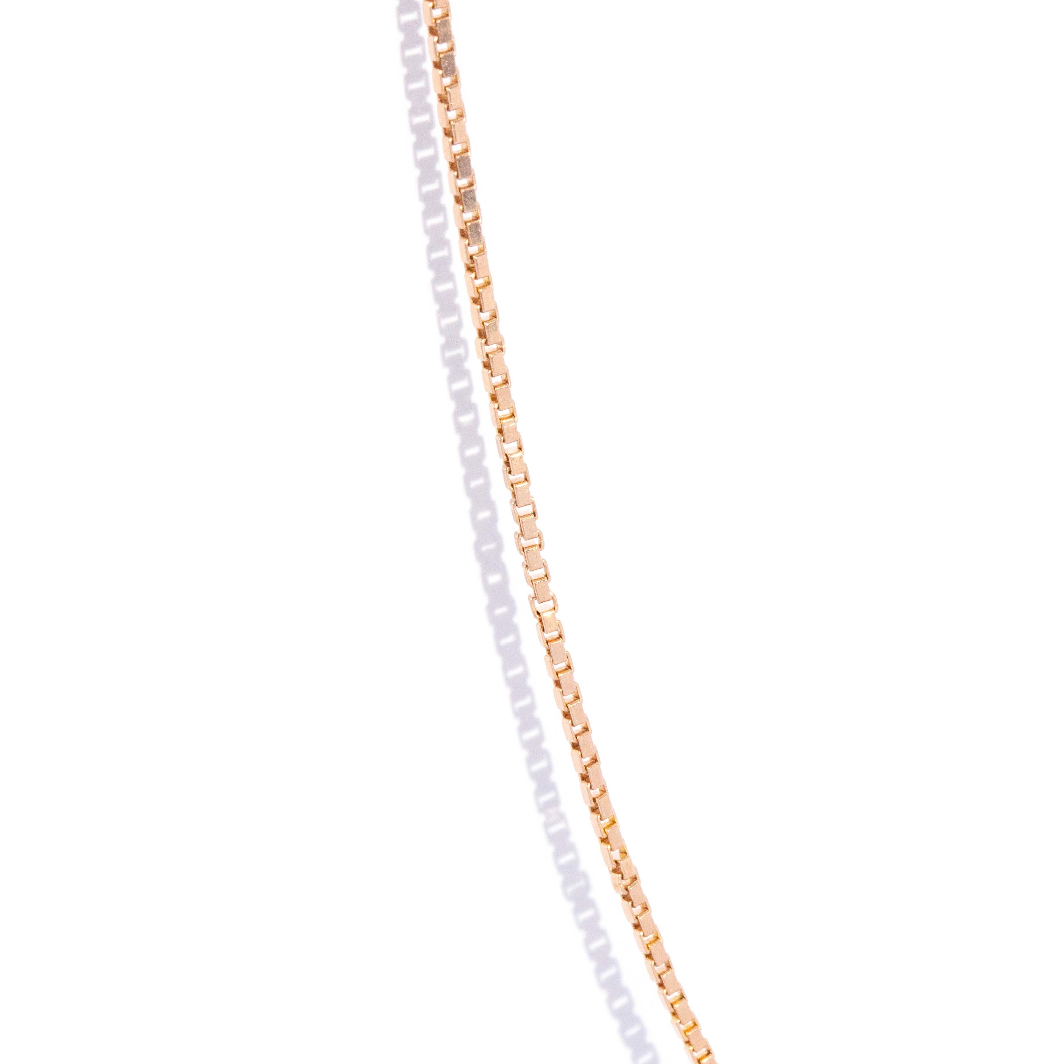 Trove Contemporary Box Link Chain 9ct Yellow Gold 40cm Long Pendants/Necklaces Imperial Jewellery 