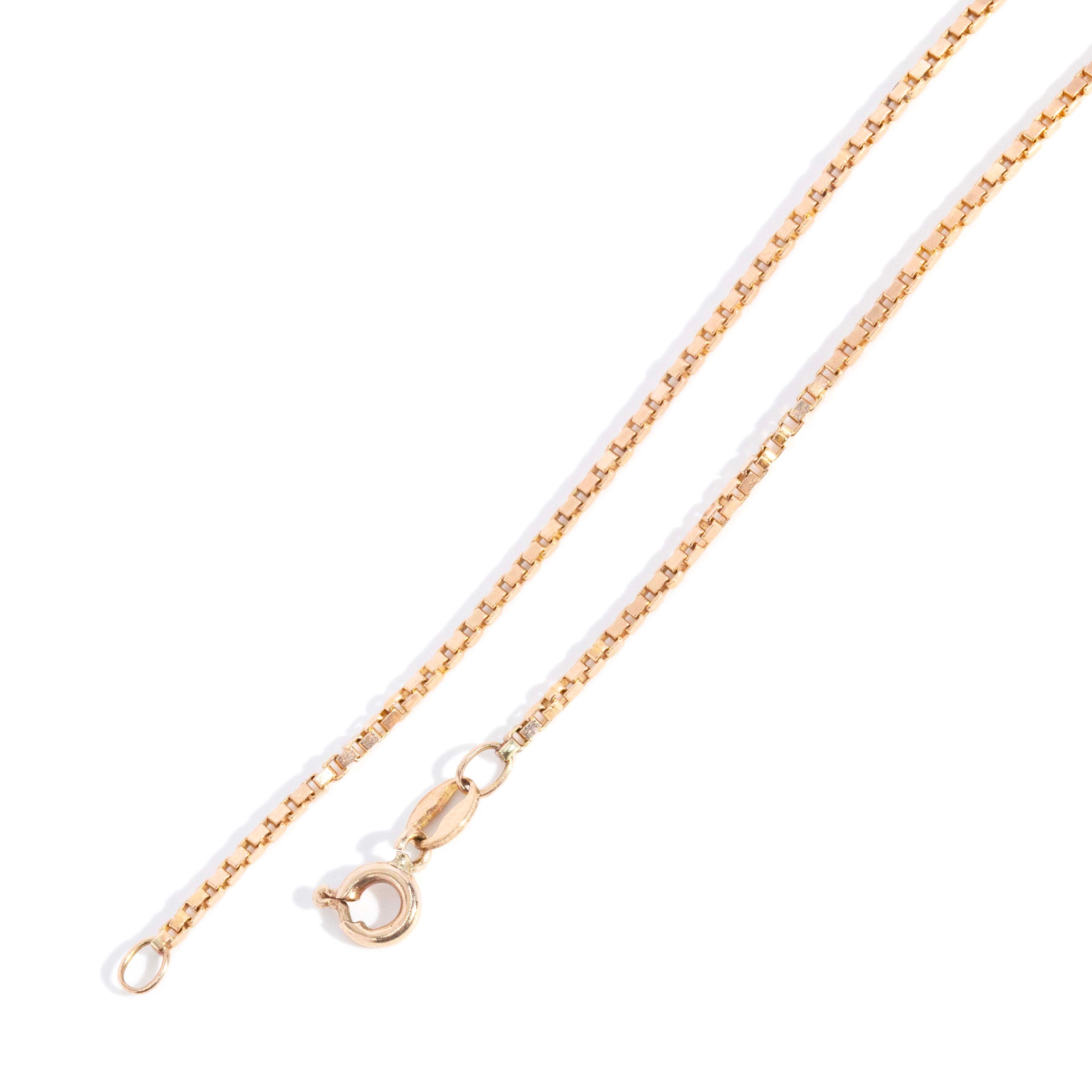 Trove Contemporary Box Link Chain 9ct Yellow Gold 40cm Long Pendants/Necklaces Imperial Jewellery 