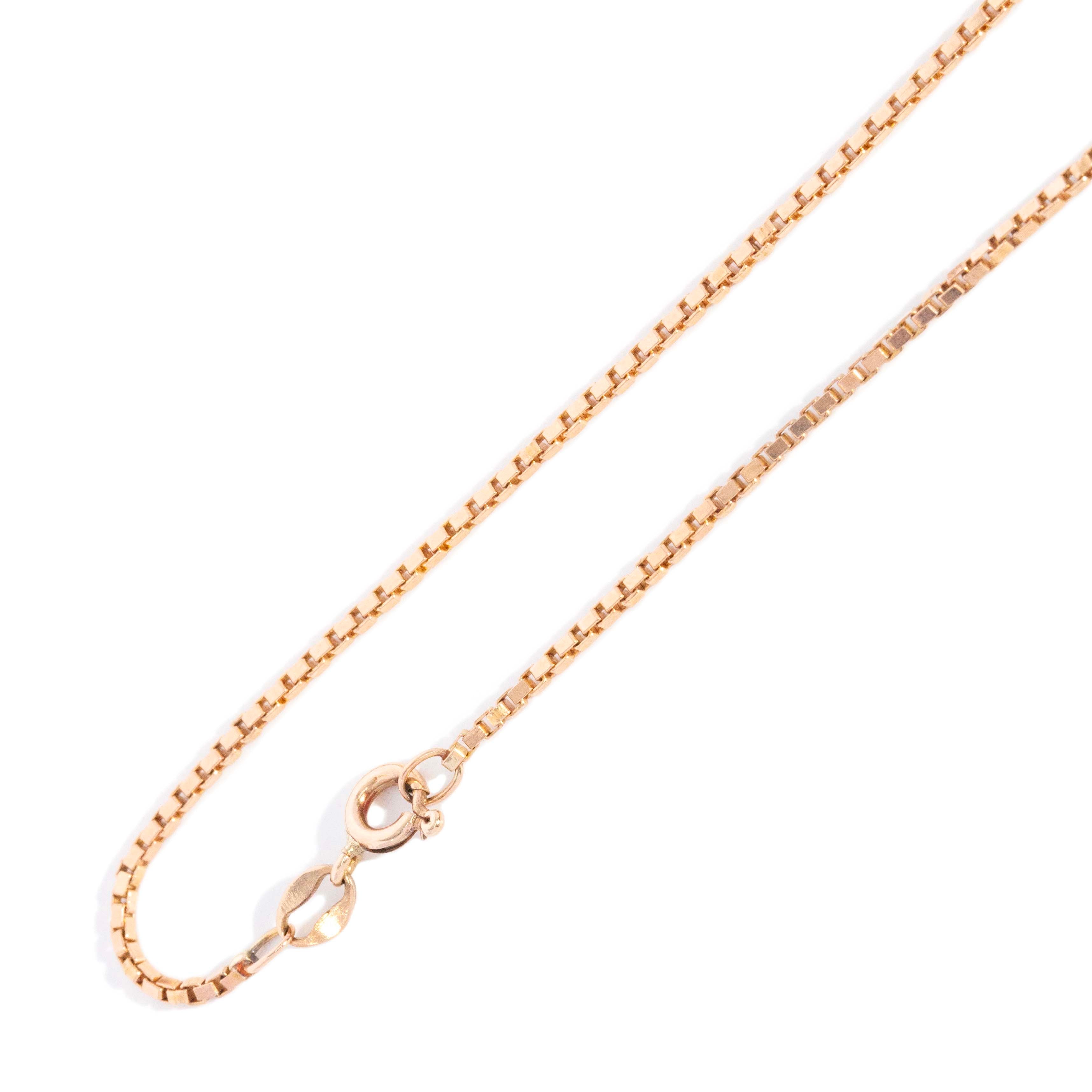 Trove Contemporary Box Link Chain 9ct Yellow Gold 40cm Long Pendants/Necklaces Imperial Jewellery 