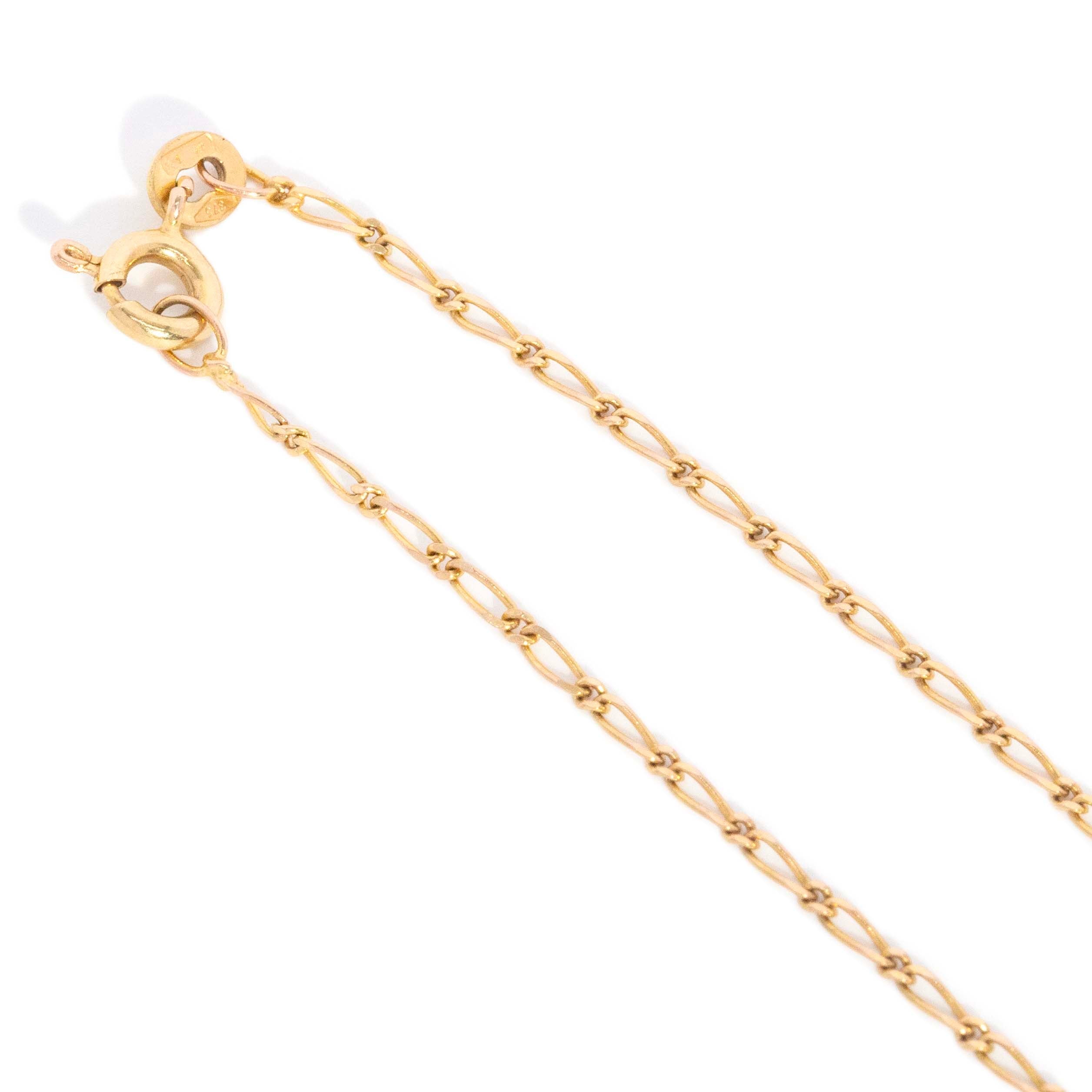 Trove Contemporary Figaro Link Chain 9ct Yellow Gold 42cm Long Pendants/Necklaces Imperial Jewellery 