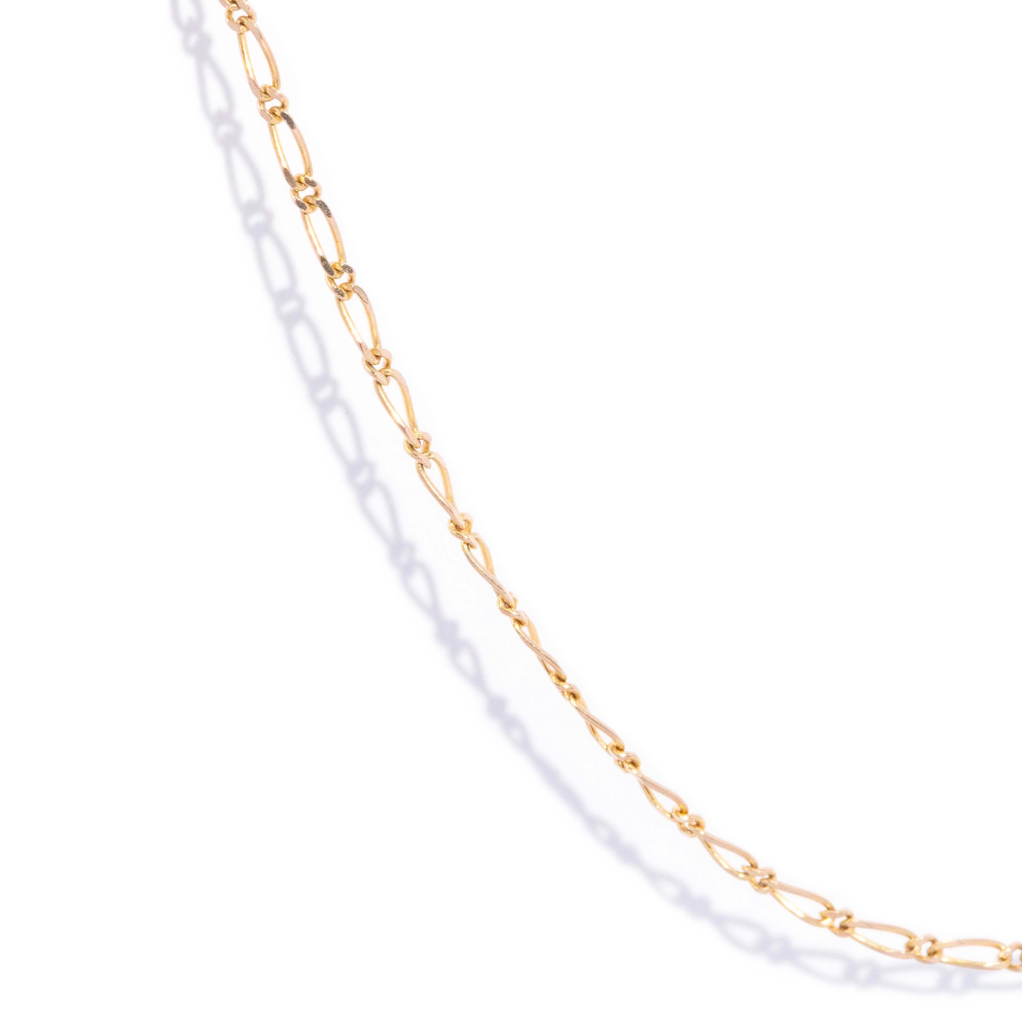 Trove Contemporary Figaro Link Chain 9ct Yellow Gold 42cm Long Pendants/Necklaces Imperial Jewellery 