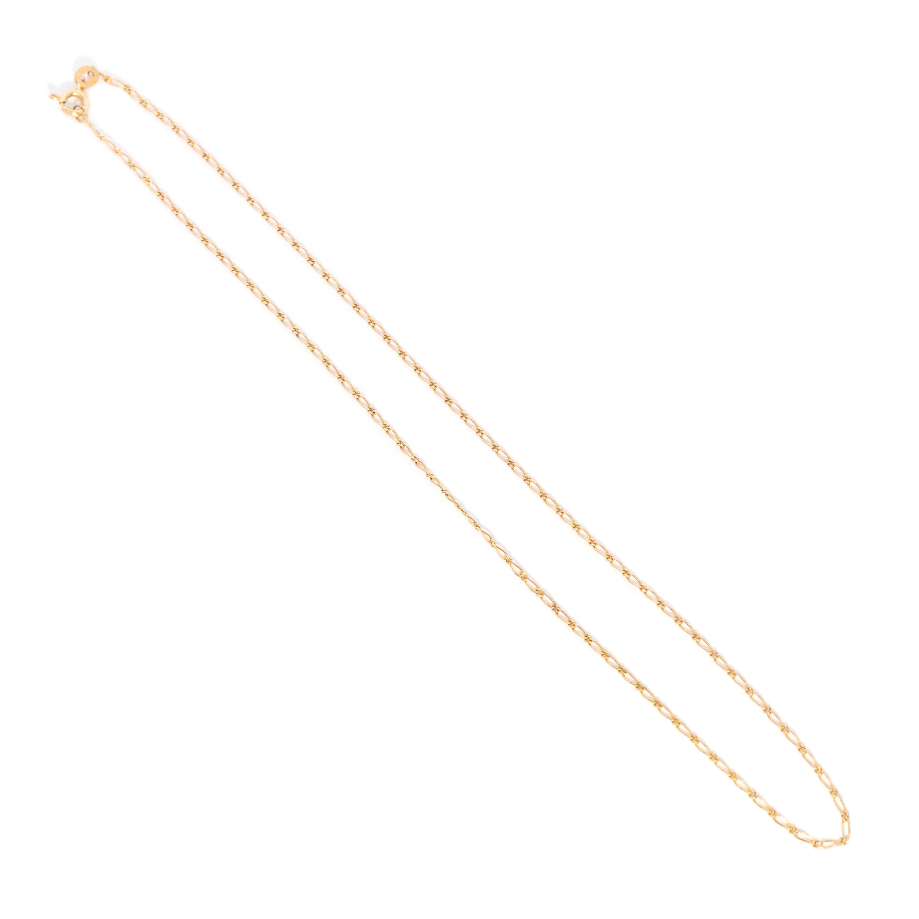 Trove Contemporary Figaro Link Chain 9ct Yellow Gold 42cm Long Pendants/Necklaces Imperial Jewellery 