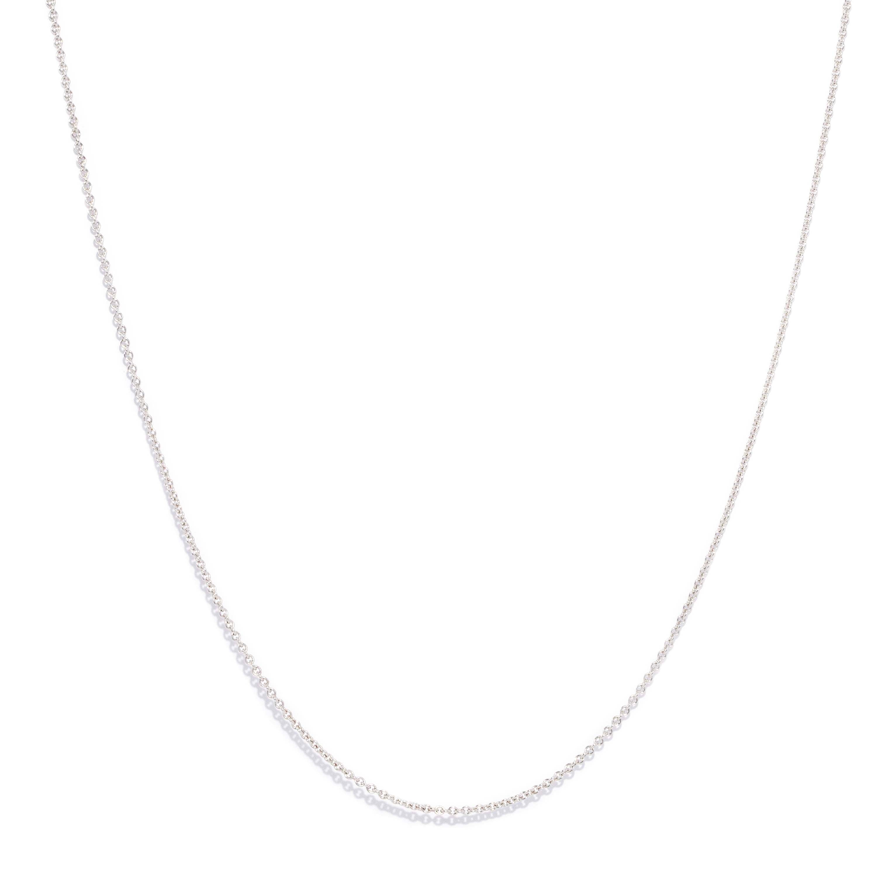 Trove Contemporary Round Cable Link Chain 18ct White Gold 45cm Long Pendants/Necklaces Imperial Jewellery 