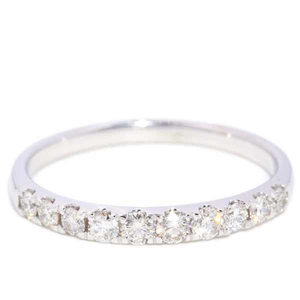 Una Diamond Half Eternity Stacking Ring 18K White Gold Rings Anthology Jewellers 