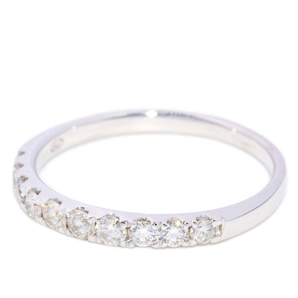 Una Diamond Half Eternity Stacking Ring 18K White Gold Rings Anthology Jewellers 