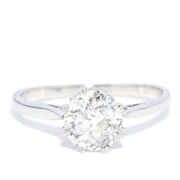 Wren Reinvented Old Cut Diamond Solitaire Ring 18ct White Gold Rings Imperial Jewellery 