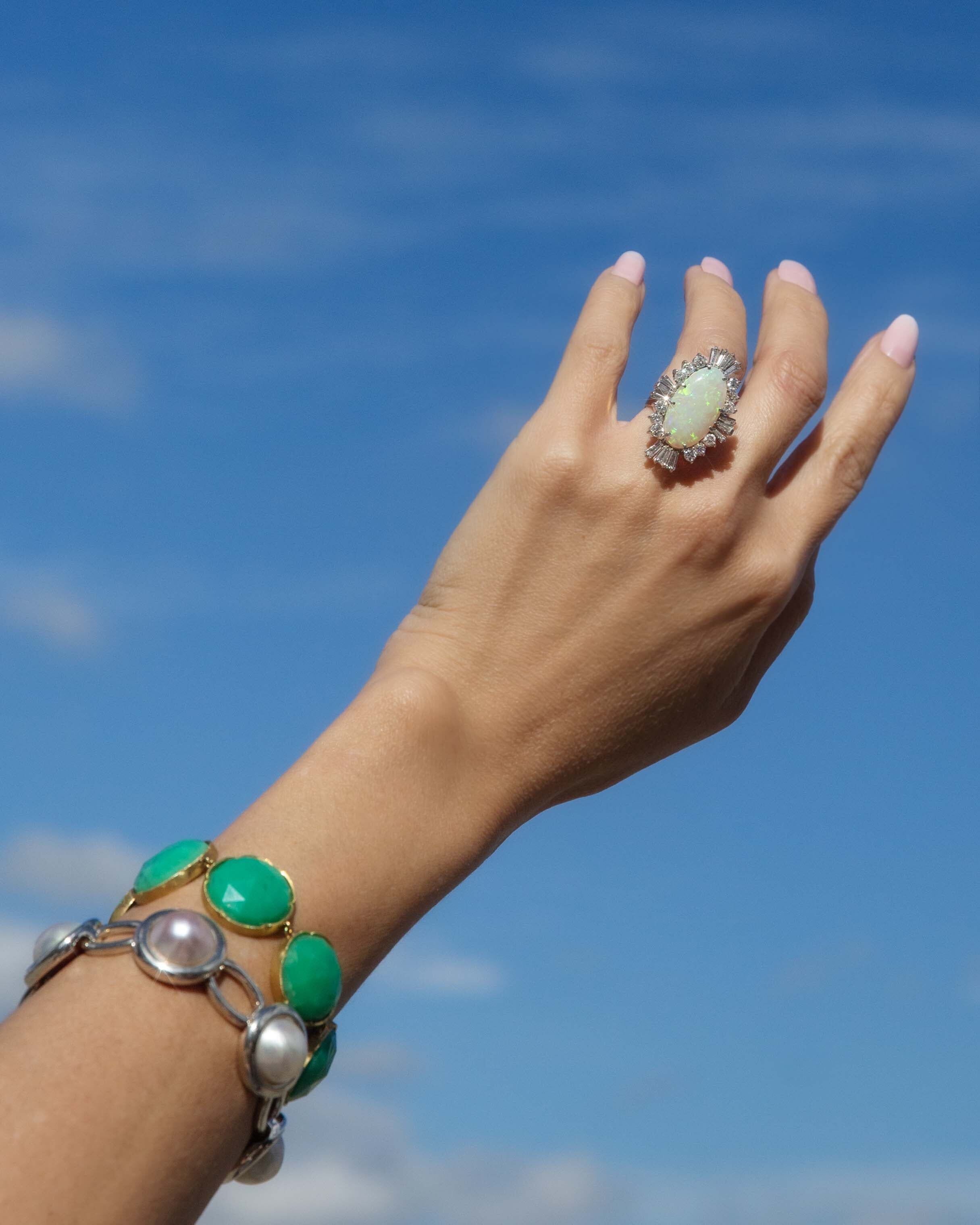 Yelena Faceted Rose Cut Green Chrysoprase Rubover Bracelet 18ct Yellow Gold Bracelets/Bangles Imperial Jewellery 
