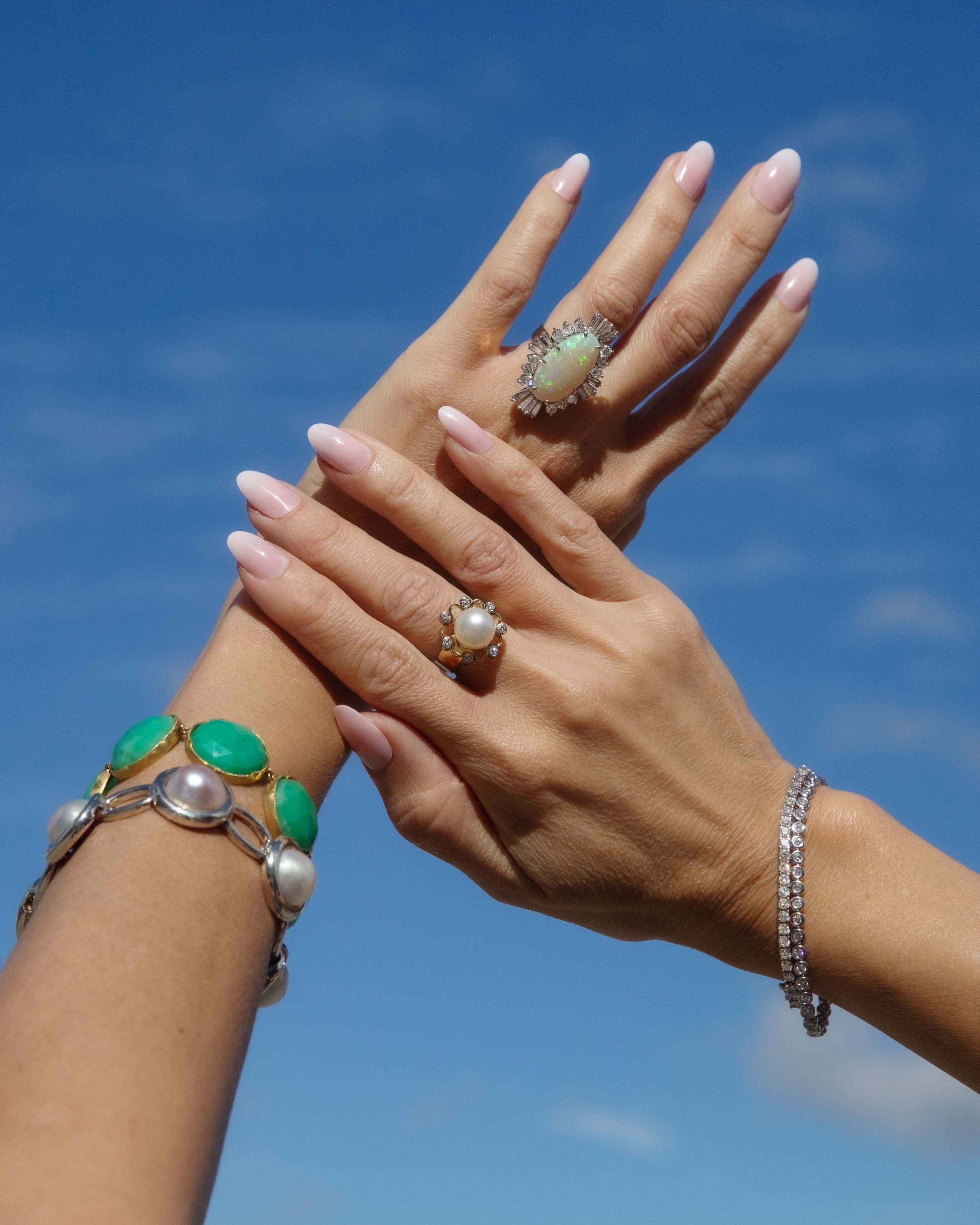 Yelena Faceted Rose Cut Green Chrysoprase Rubover Bracelet 18ct Yellow Gold Bracelets/Bangles Imperial Jewellery 