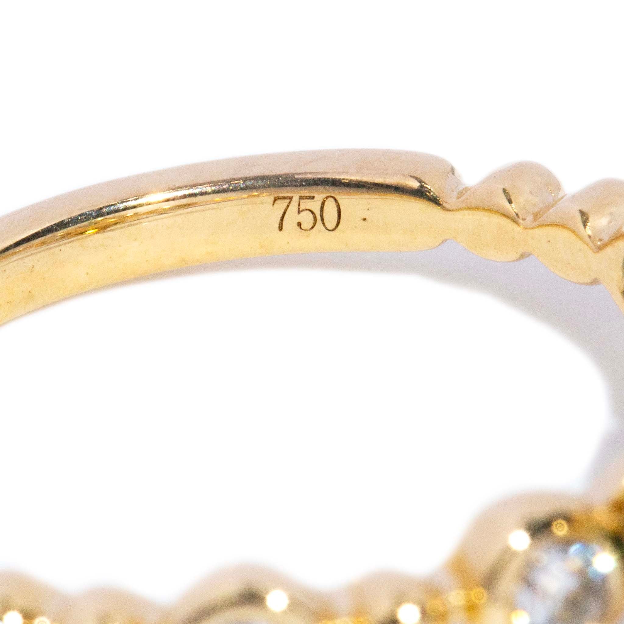 Zarida Parti Sapphire & Diamond Beaded Ring 18K Yellow Gold Rings Anthology Jewellers 