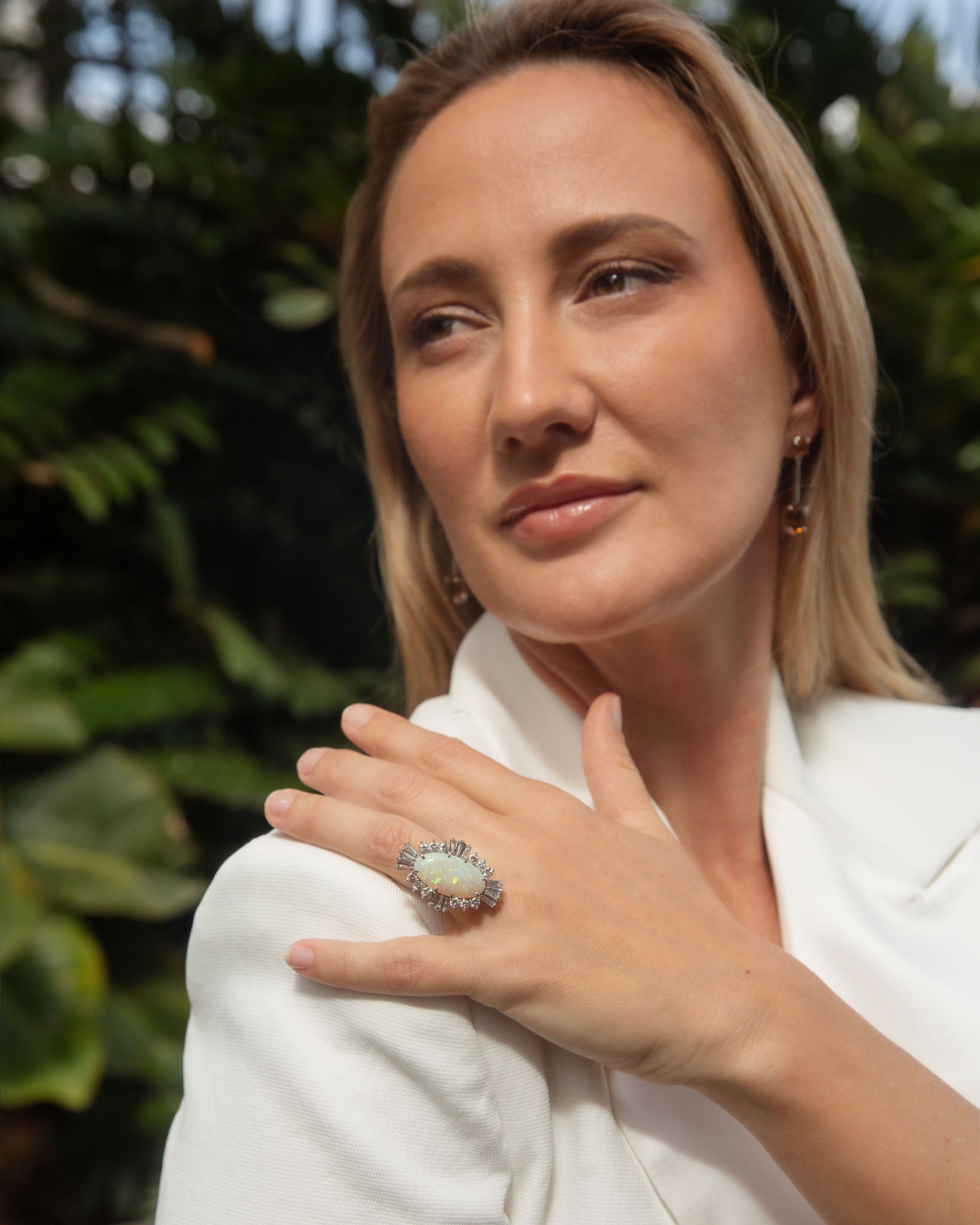 Zoey 1980s Opal & Diamond Cocktail Ring 18K Two Tone Gold Rings Anthology Jewellers 