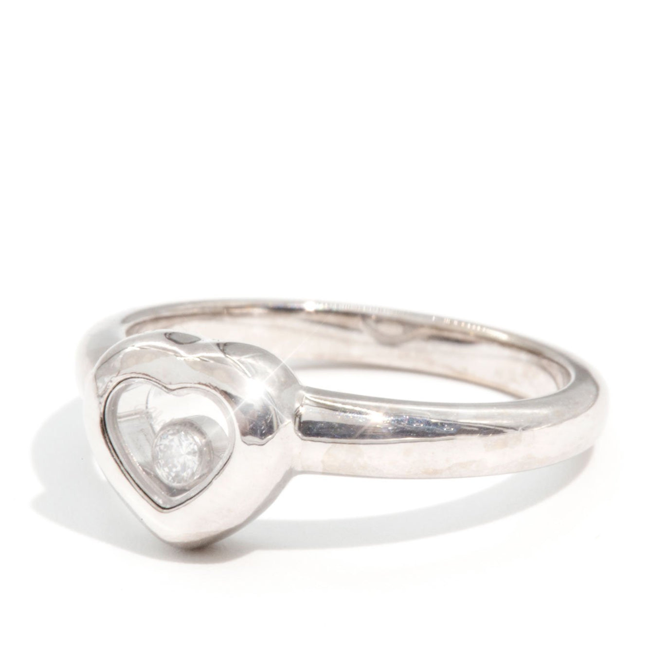 Chopard 18 Carat White Gold Happy Diamonds Heart Ring Rings Imperial Jewellery