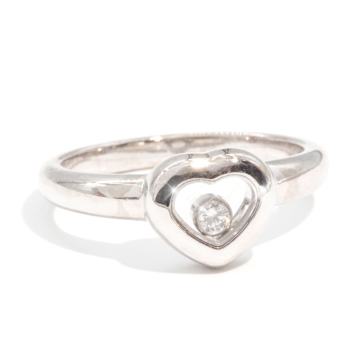 Chopard 18 Carat White Gold Happy Diamonds Heart Ring Rings Imperial Jewellery