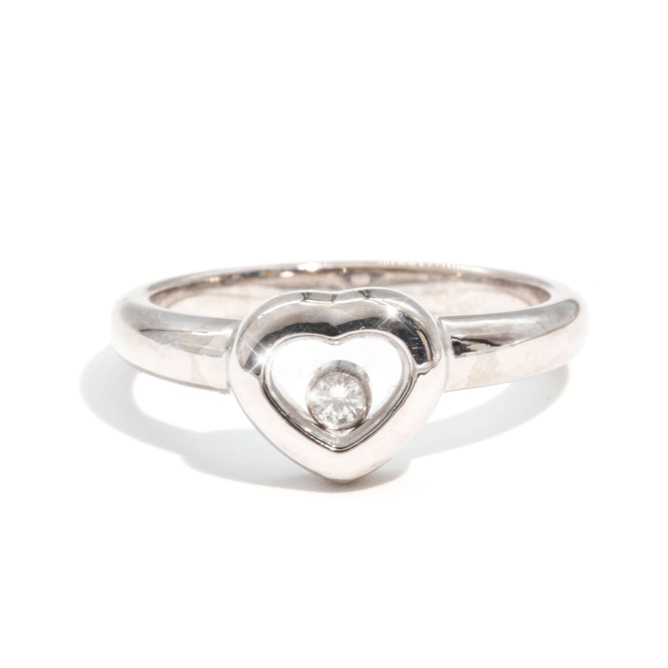 Chopard 18 Carat White Gold Happy Diamonds Heart Ring Rings Imperial Jewellery