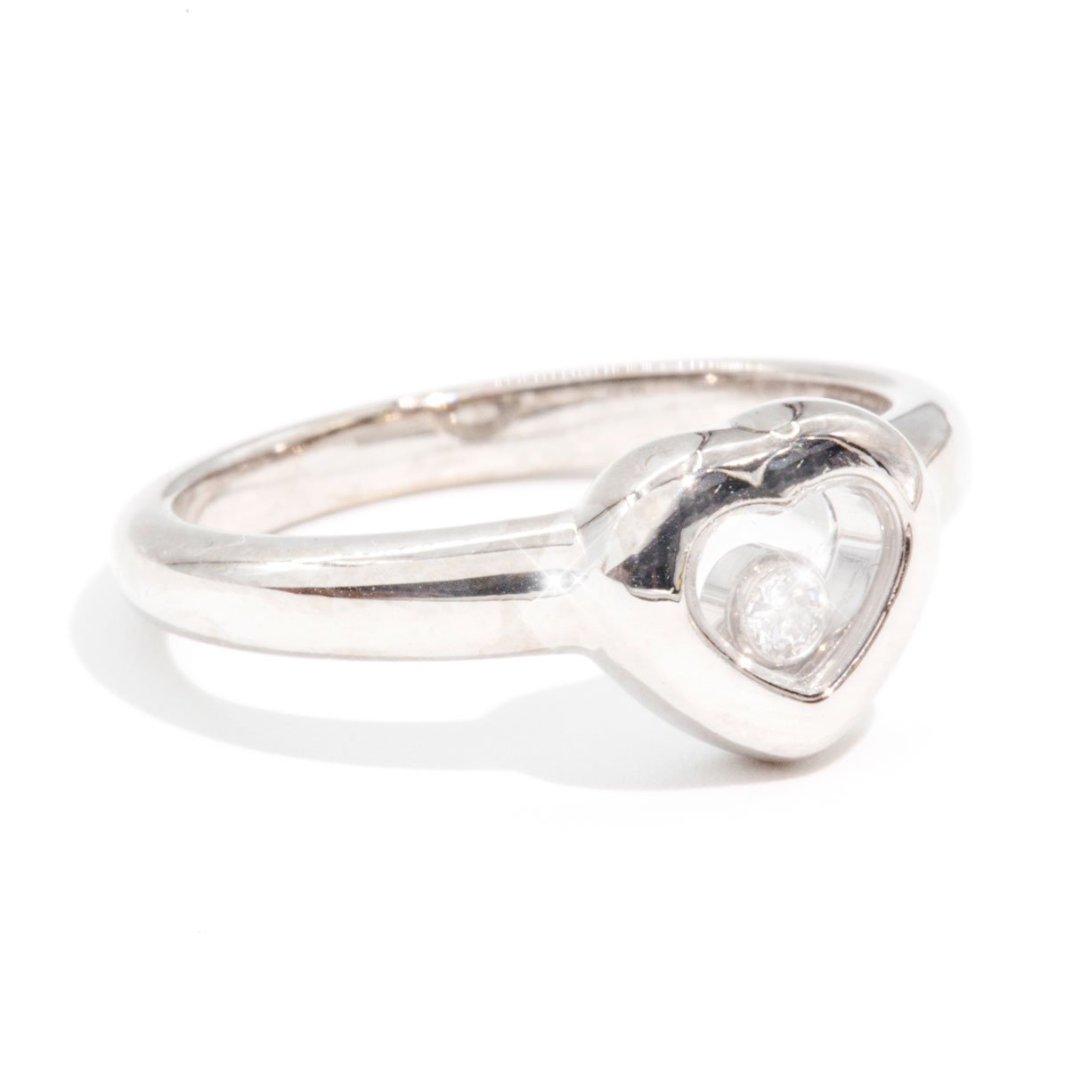 Chopard 18 Carat White Gold Happy Diamonds Heart Ring Rings Imperial Jewellery