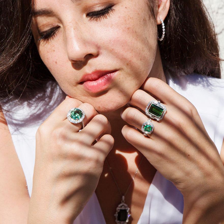 Florence 2.04 Carat Emerald & Diamond Platinum Ring Imperial Jewellery - Auctions, Antique, Vintage & Estate