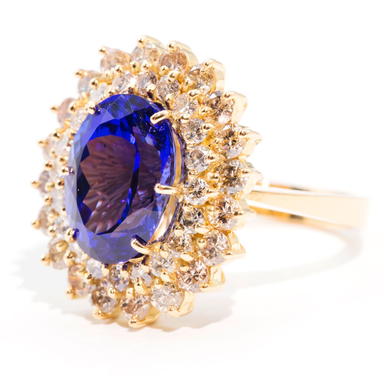 Gemma 18 Carat Diamond & Tanzanite Halo Ring Rings Imperial Jewellery