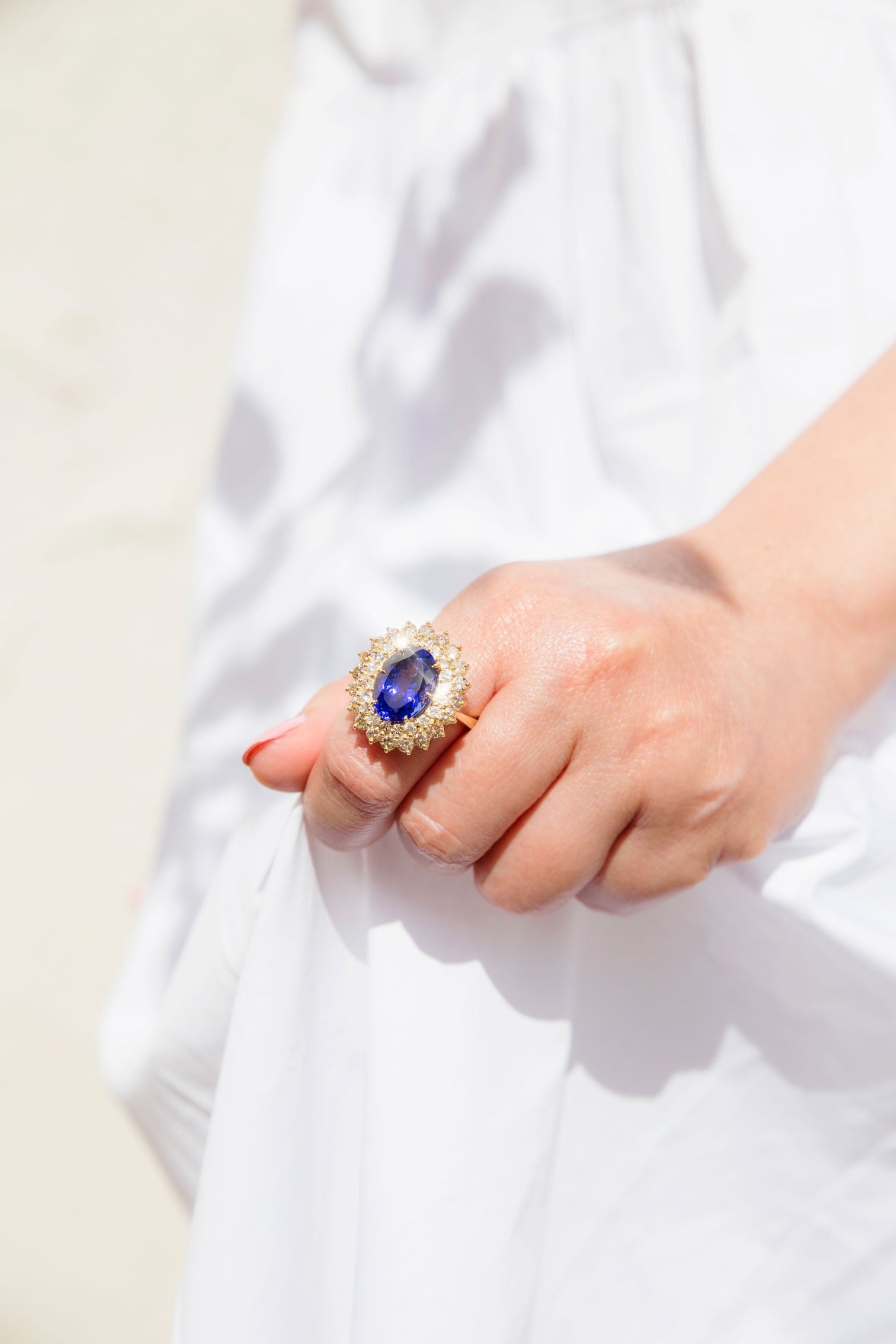 Gemma 18 Carat Diamond & Tanzanite Halo Ring Rings Imperial Jewellery