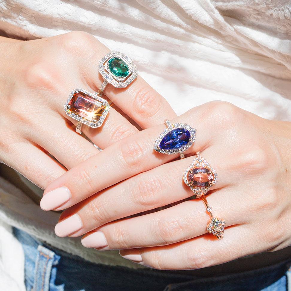 Hailey Morganite & Diamond Halo Ring Imperial Jewellery - Auctions, Antique, Vintage & Estate 