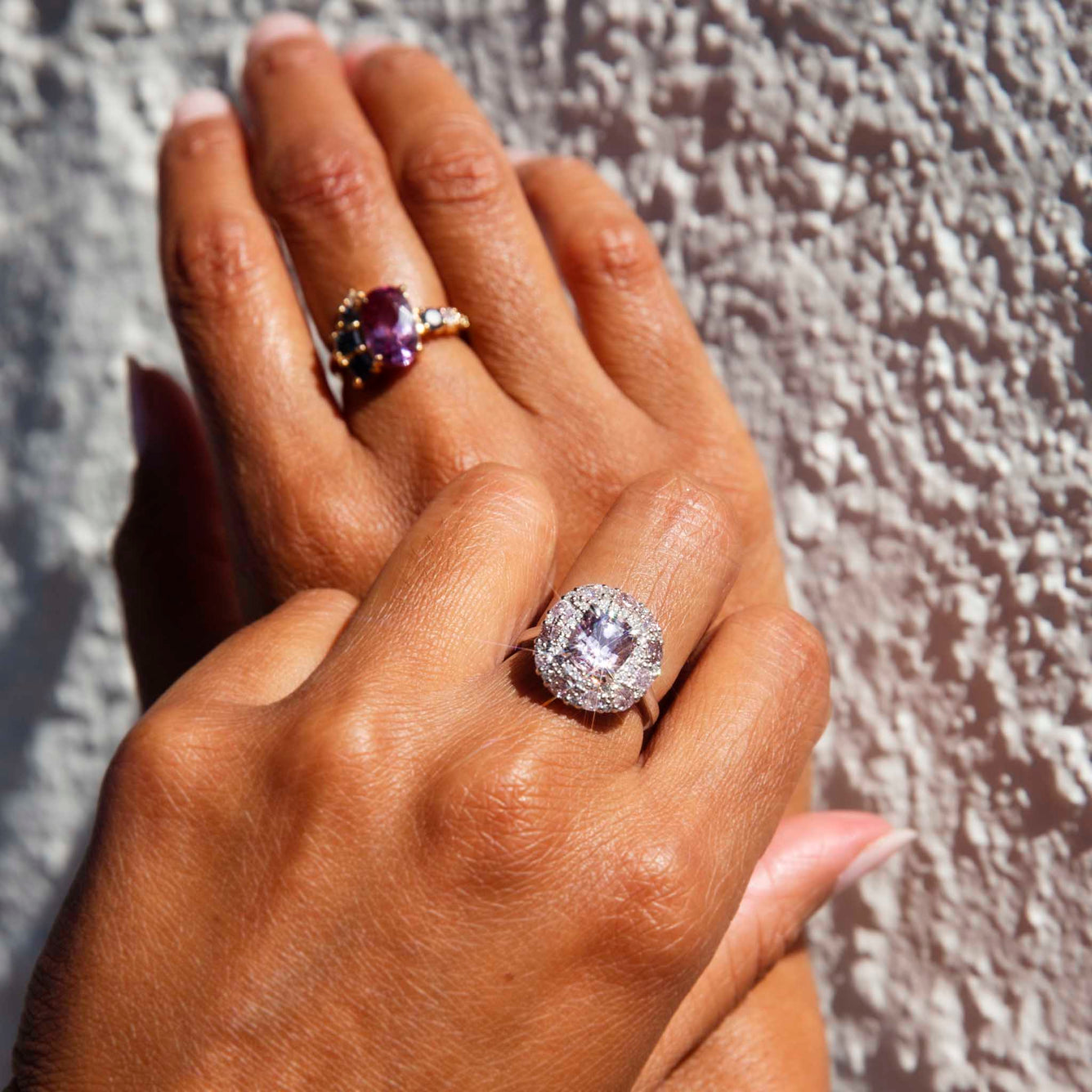 Kiraz Pink Spinel Sapphire & Diamond Ring 18ct Gold Rings Imperial Jewellery 