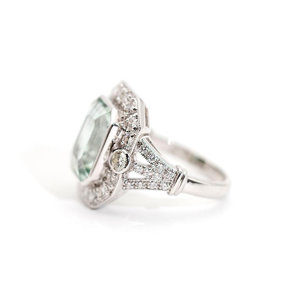 Mondello 5.63 Carat Aquamarine and Diamond Ring Ring Imperial Jewellery - Auctions, Antique, Vintage & Estate