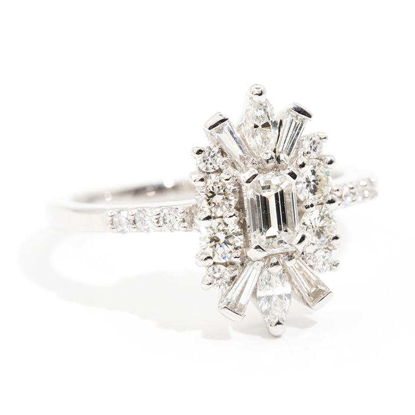 Muriel Certified Diamond Art Deco Platinum Engagement Ring Rings Imperial Jewellery - Auctions, Antique, Vintage & Estate 