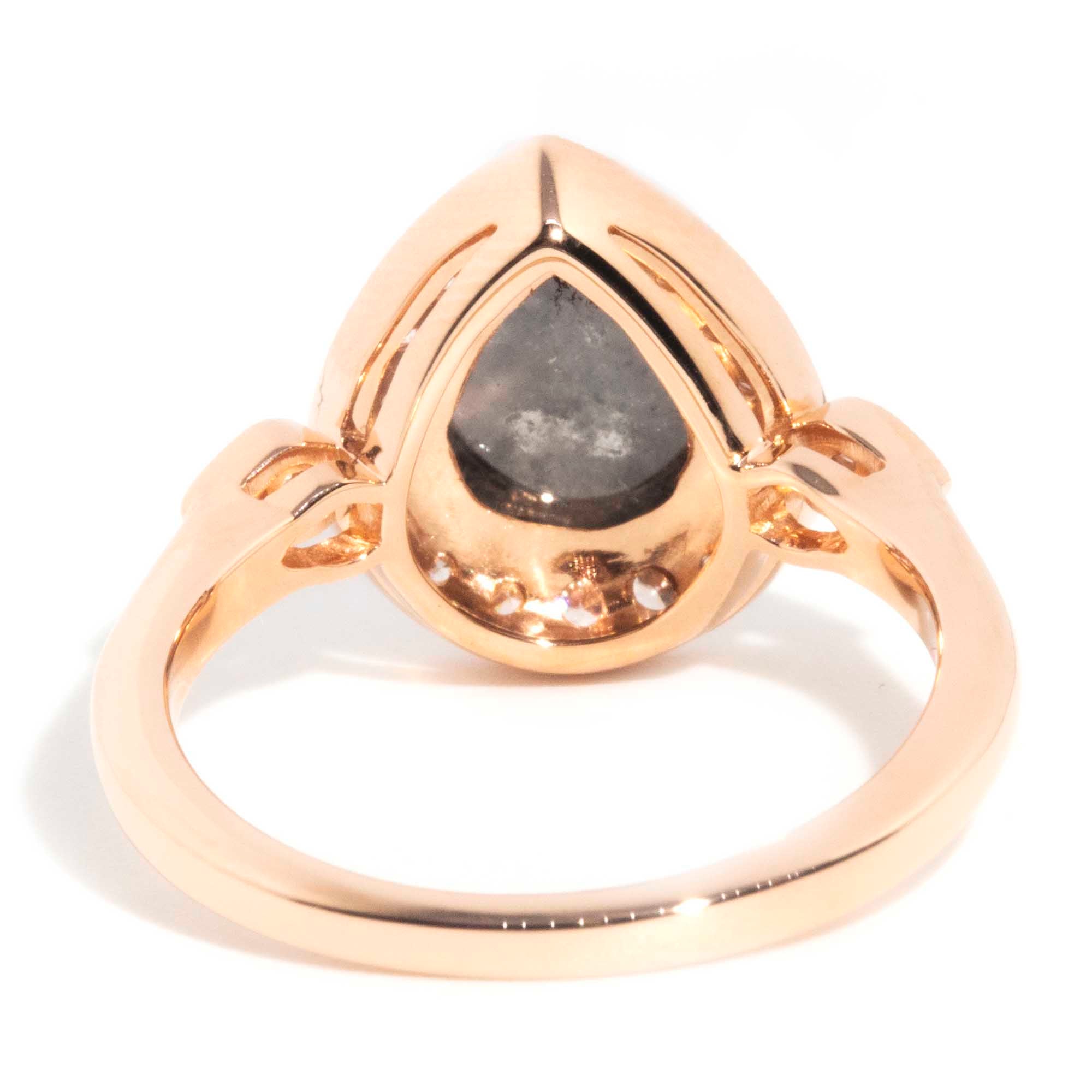 Naya 18ct Rose Gold 1.35ct Salt & Pepper Pear Diamond Ring Rings Imperial Jewellery 