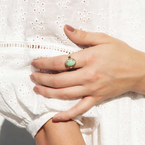 Nikita Circa 1970s Jade 14ct Gold Ring* OB Rings Imperial Jewellery 