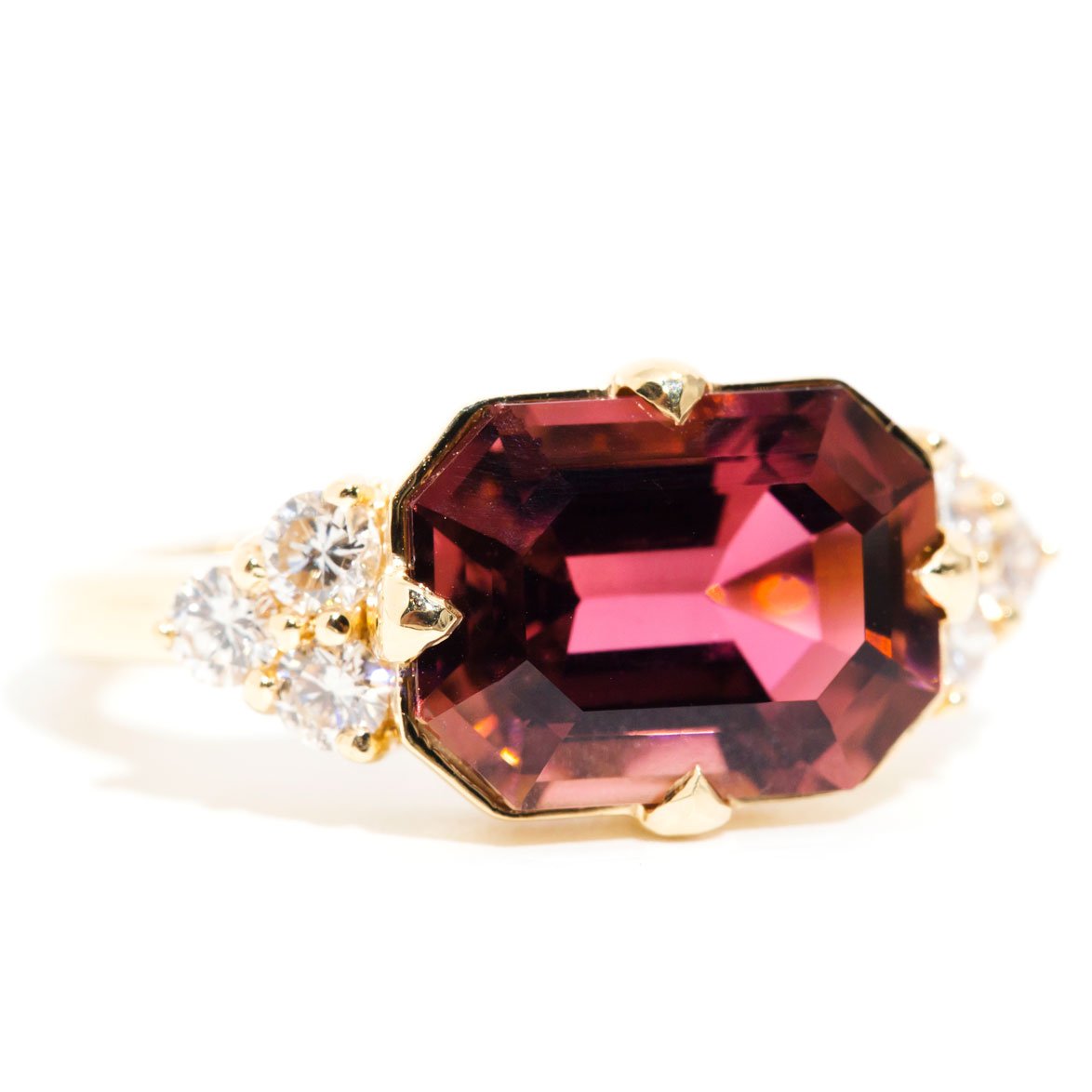 Noelle 18 Carat Yellow Gold Tourmaline & Diamond Ring Rings Imperial Jewellery