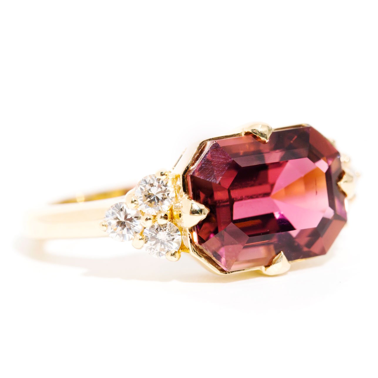 Noelle 18 Carat Yellow Gold Tourmaline & Diamond Ring Rings Imperial Jewellery