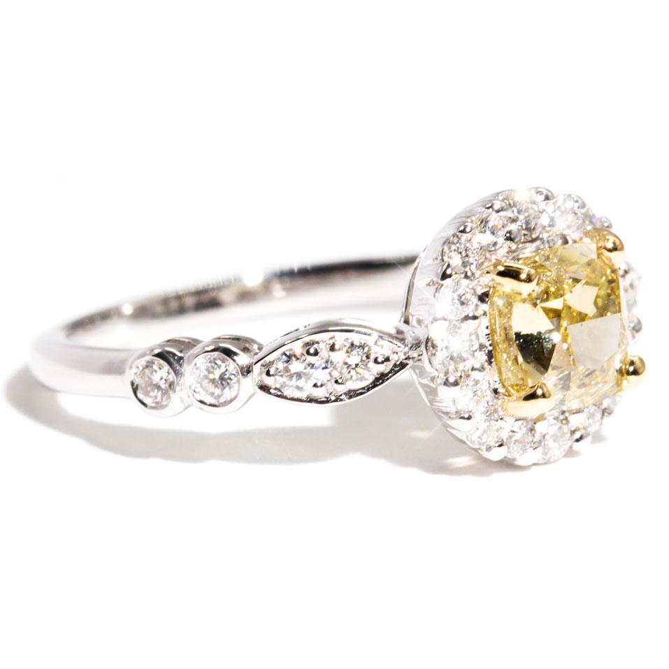Peyton 1.02 Carat Certified Fancy Yellow Diamond Engagement Ring Rings Imperial Jewellery